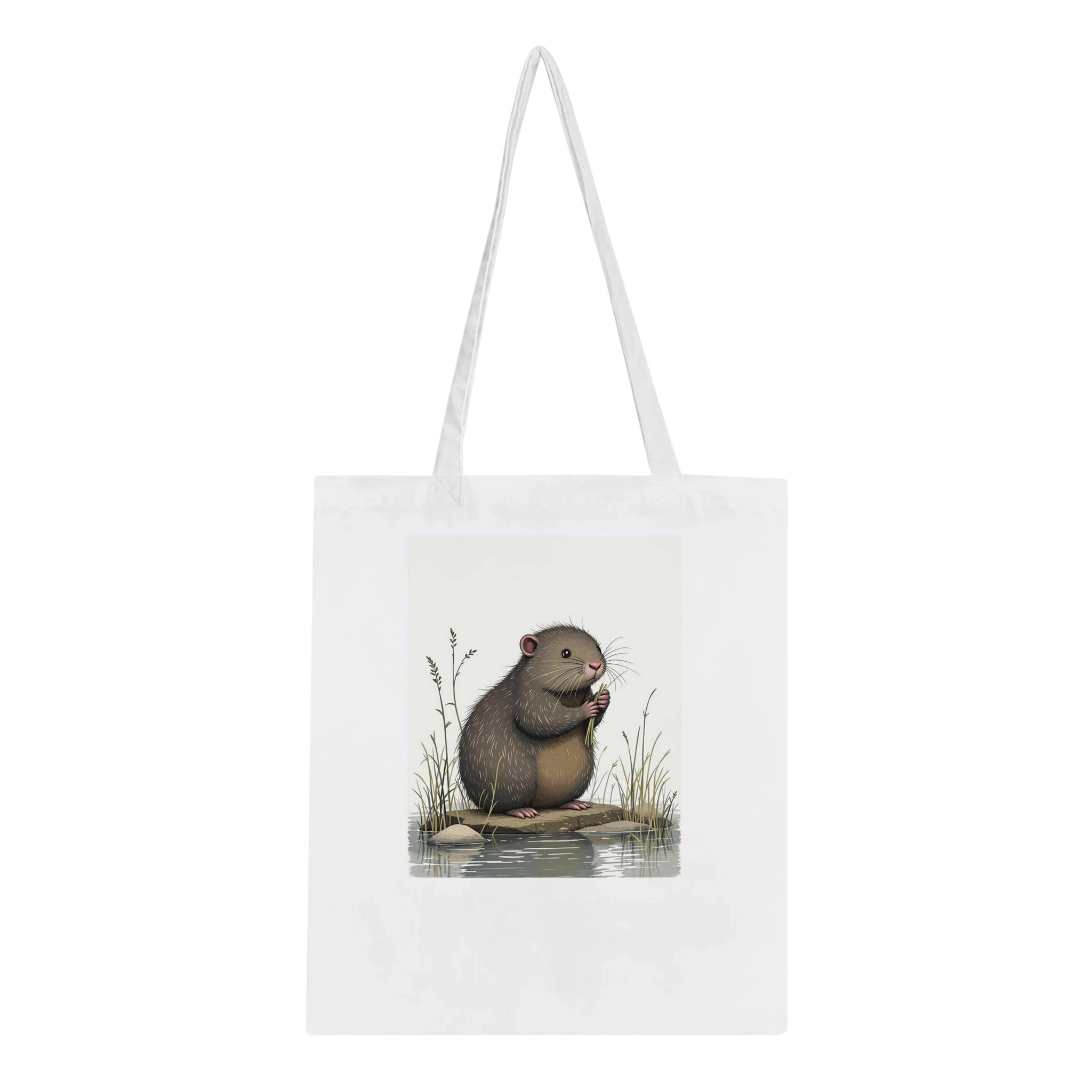Water Vole Ratty Riverbank Cotton Shopper UK Tote Bag UK Gift Tote Bag — detail view | Wild Thread Co