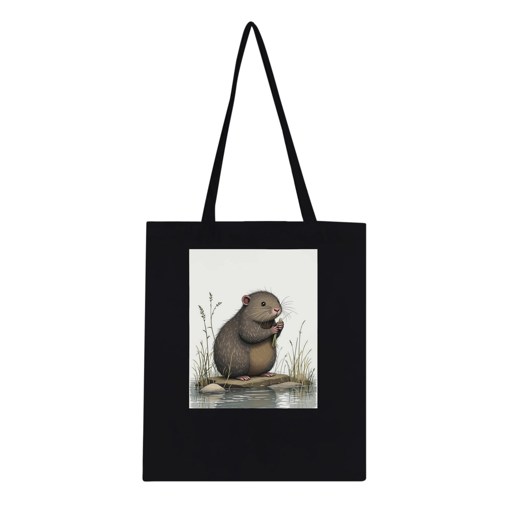 Water Vole Ratty Riverbank Cotton Shopper UK Tote Bag UK Gift Tote Bag — detail view | Wild Thread Co