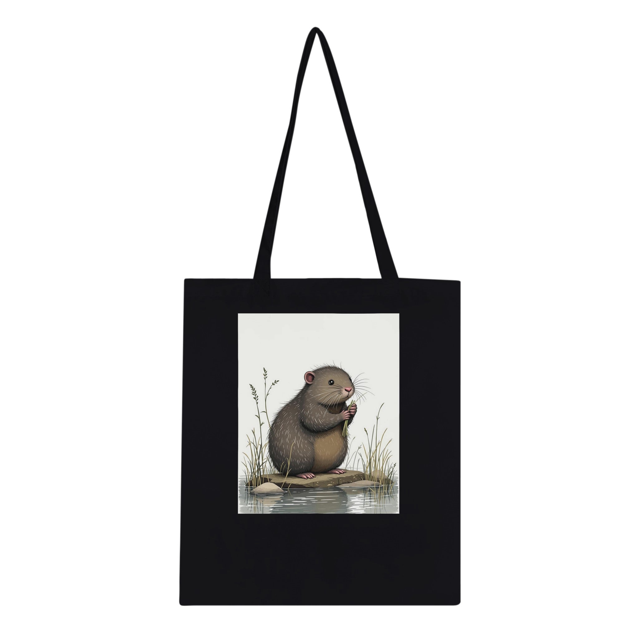 Water Vole Ratty Riverbank Cotton Shopper UK Tote Bag UK Gift Tote Bag — detail view | Wild Thread Co
