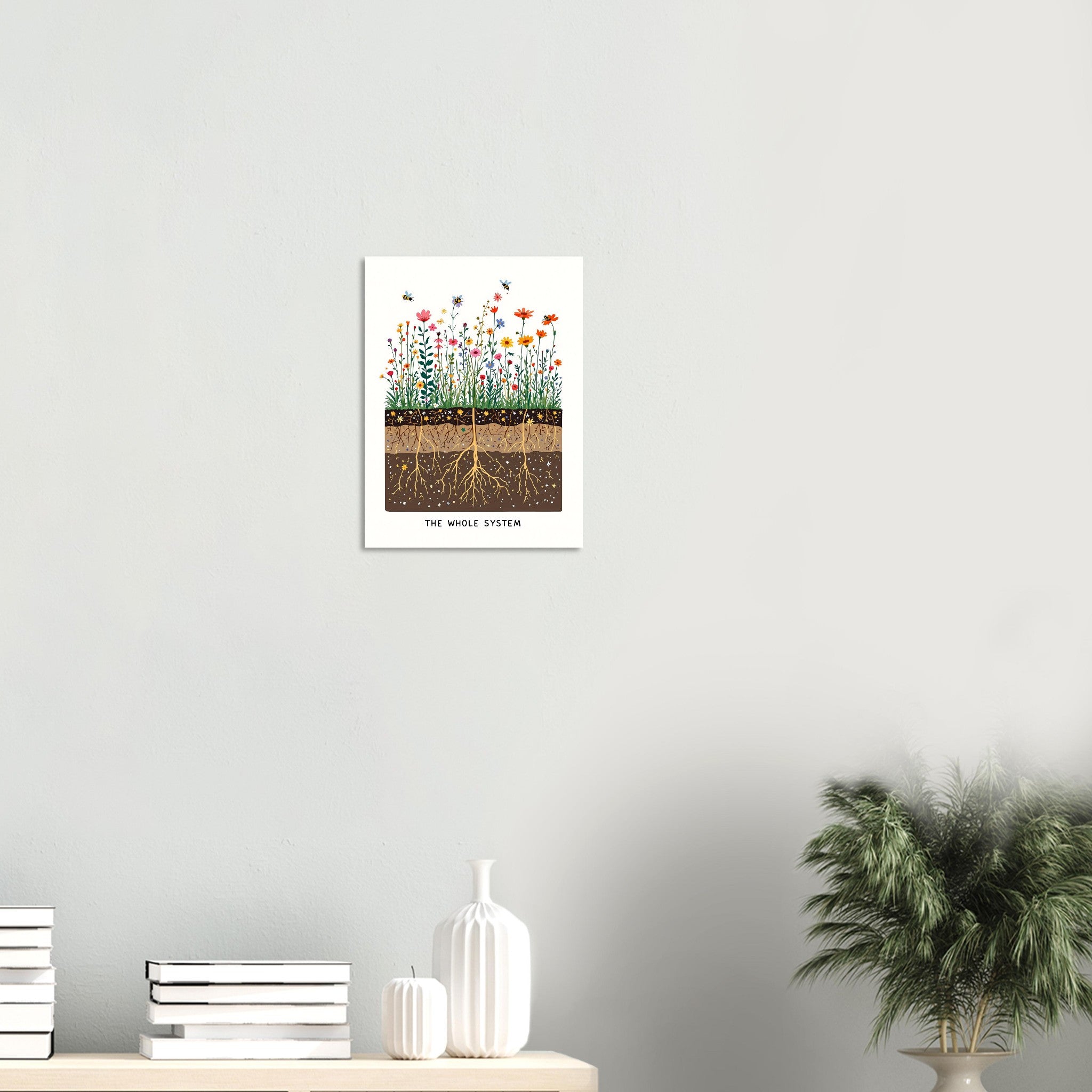 Wildflower Meadow Pollinator Cross-Section A1 Art Wall Art UK Art Art Print Post Art Print — detail view | Wild Thread Co