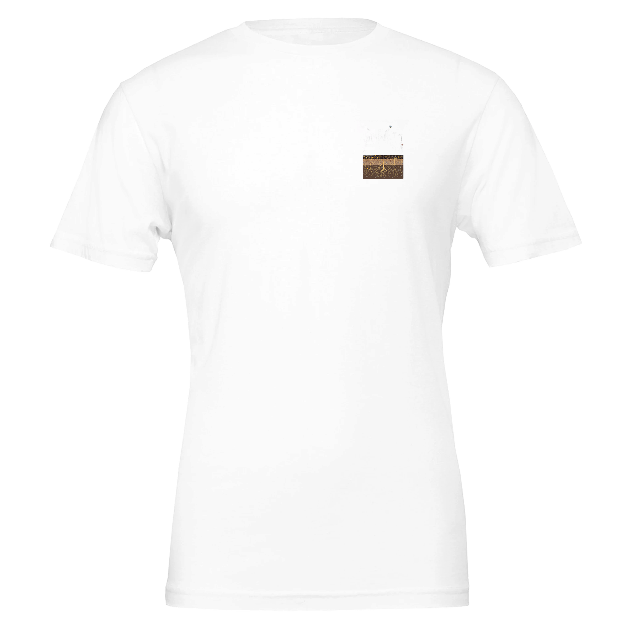 Wildflower Meadow Pollinator Cross-section T-Shirt Unisex Cotton Tee T-Shirt — detail view | Wild Thread Co