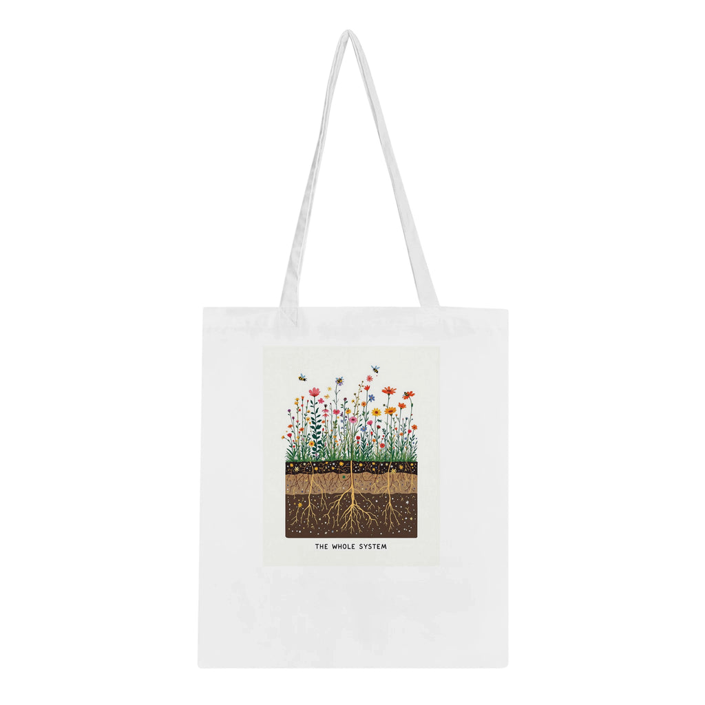 Wildflower Meadow Pollinator Cross-section Cotton Shopper UK Gift — Tote Bag | Wild Thread Co UK