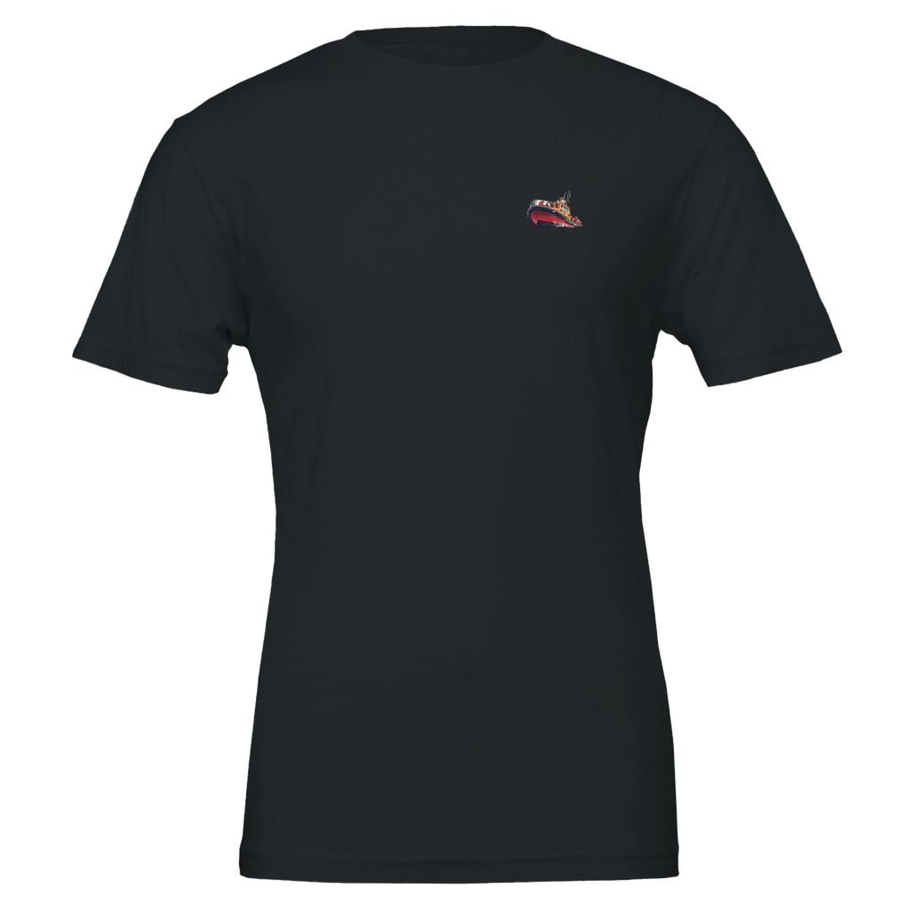 Rnli Lifeboat Launching Heavy Seas T-Shirt Unisex Cotton Tee UK T-Shirt — detail view | Wild Thread Co