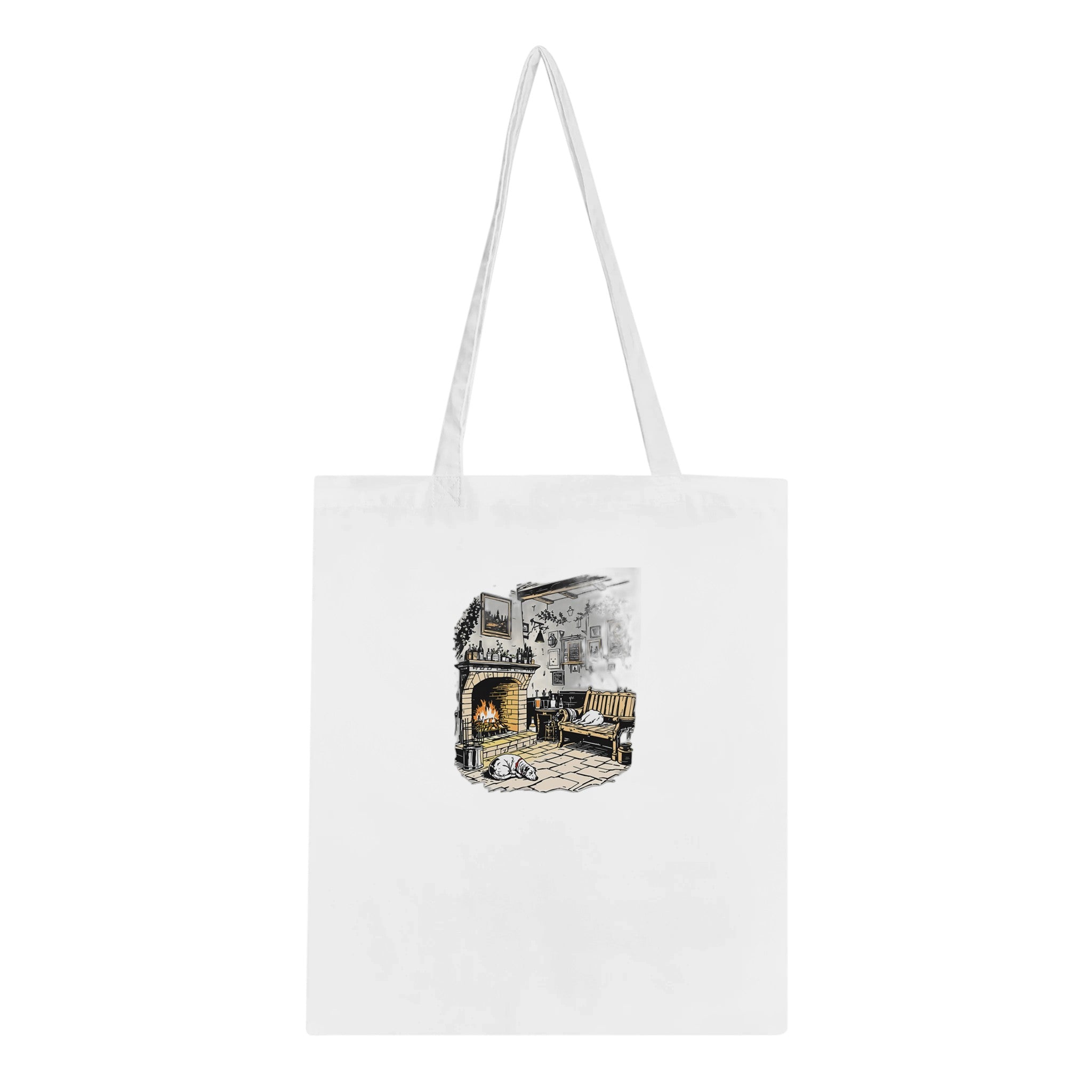 Country Pub Fireplace Sanctuary Cotton Shopper UK — Tote Bag | Wild Thread Co UK