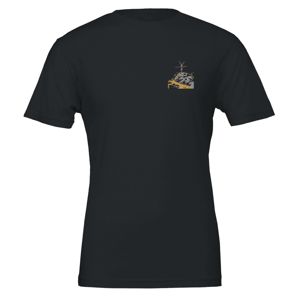 Fell Race Summit Finish Destroyed T-Shirt Unisex Cotton Tee UK T-Shirt — detail view | Wild Thread Co