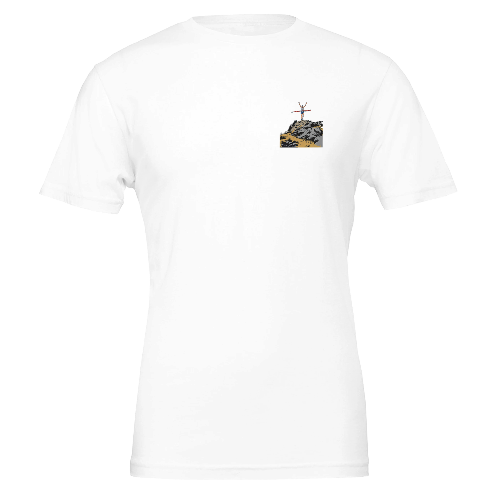 Fell Race Summit Finish Destroyed T-Shirt Unisex Cotton Tee UK T-Shirt — detail view | Wild Thread Co