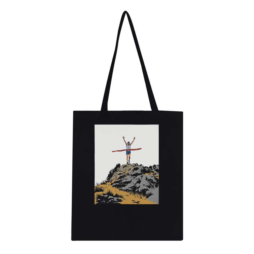 Fell Race Summit Finish Destroyed Tote Bag Cotton Shopper UK Tote Bag — detail view | Wild Thread Co