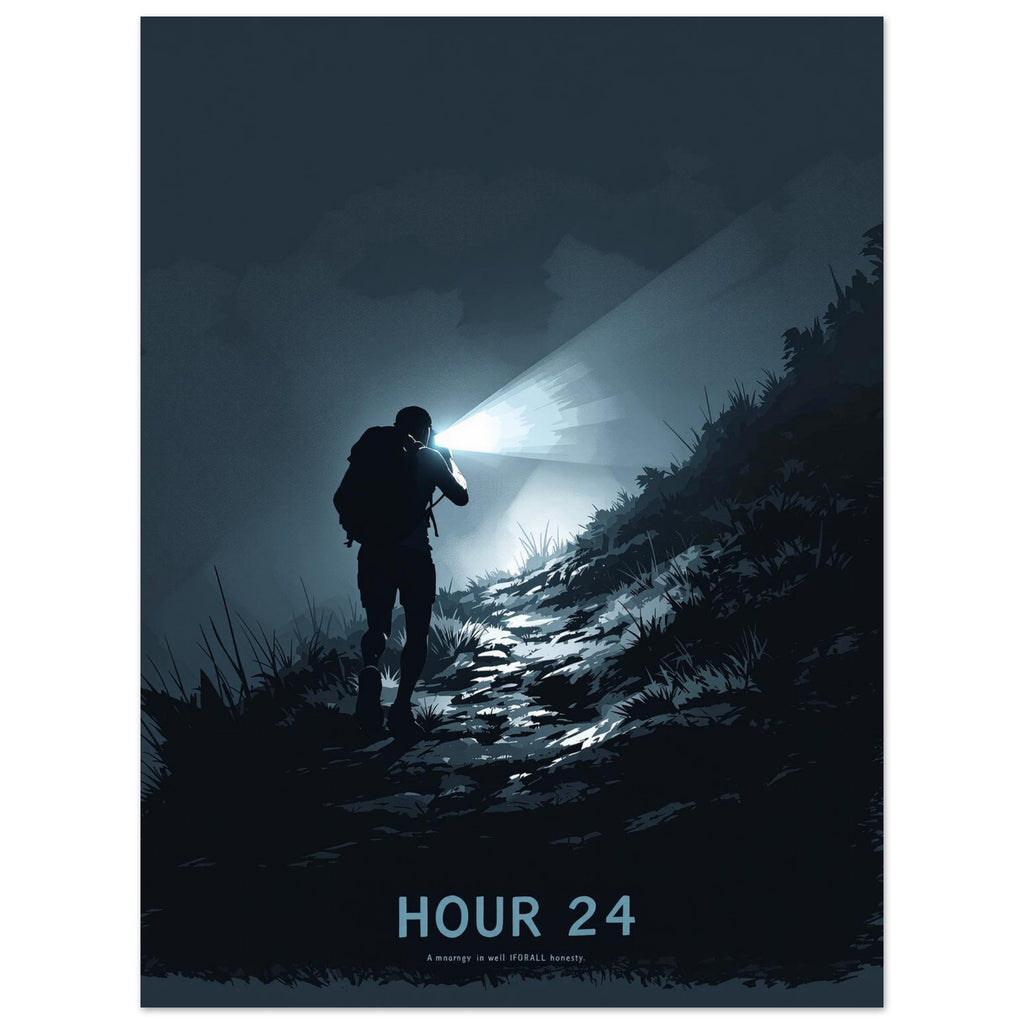 Ultramarathon Runner 3am Headtorch A1 Art Wall Art UK Art Art Print Poster Wall Art Print — detail view | Wild Thread Co