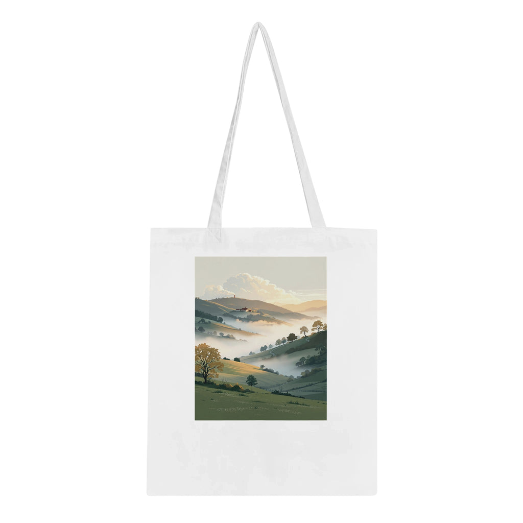 Morning Mist Valley Farm Cotton Shopper UK Tote Bag UK Gift — Tote Bag | Wild Thread Co UK