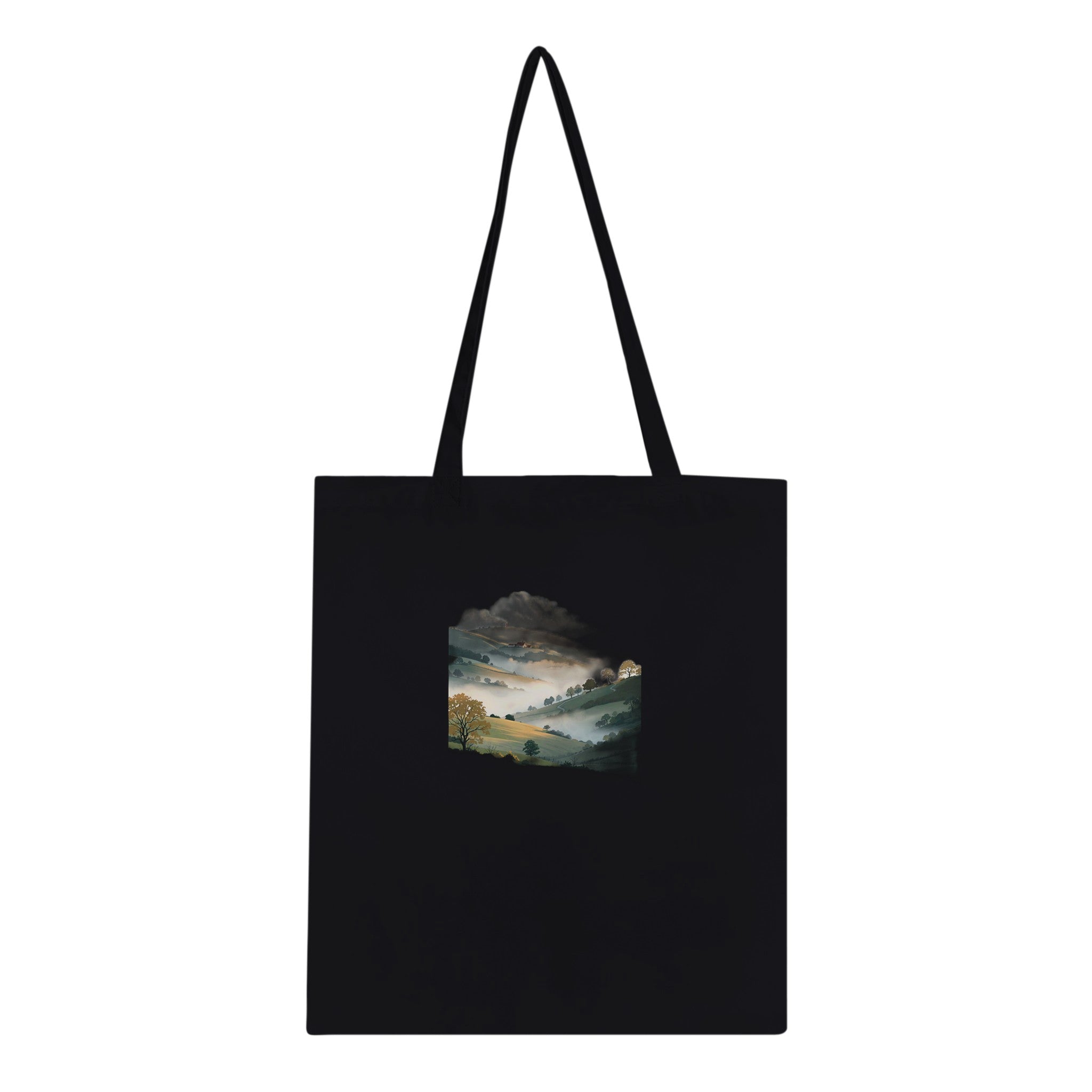 Morning Mist Valley Farm Cotton Shopper UK Tote Bag UK Gift Tote Bag — detail view | Wild Thread Co