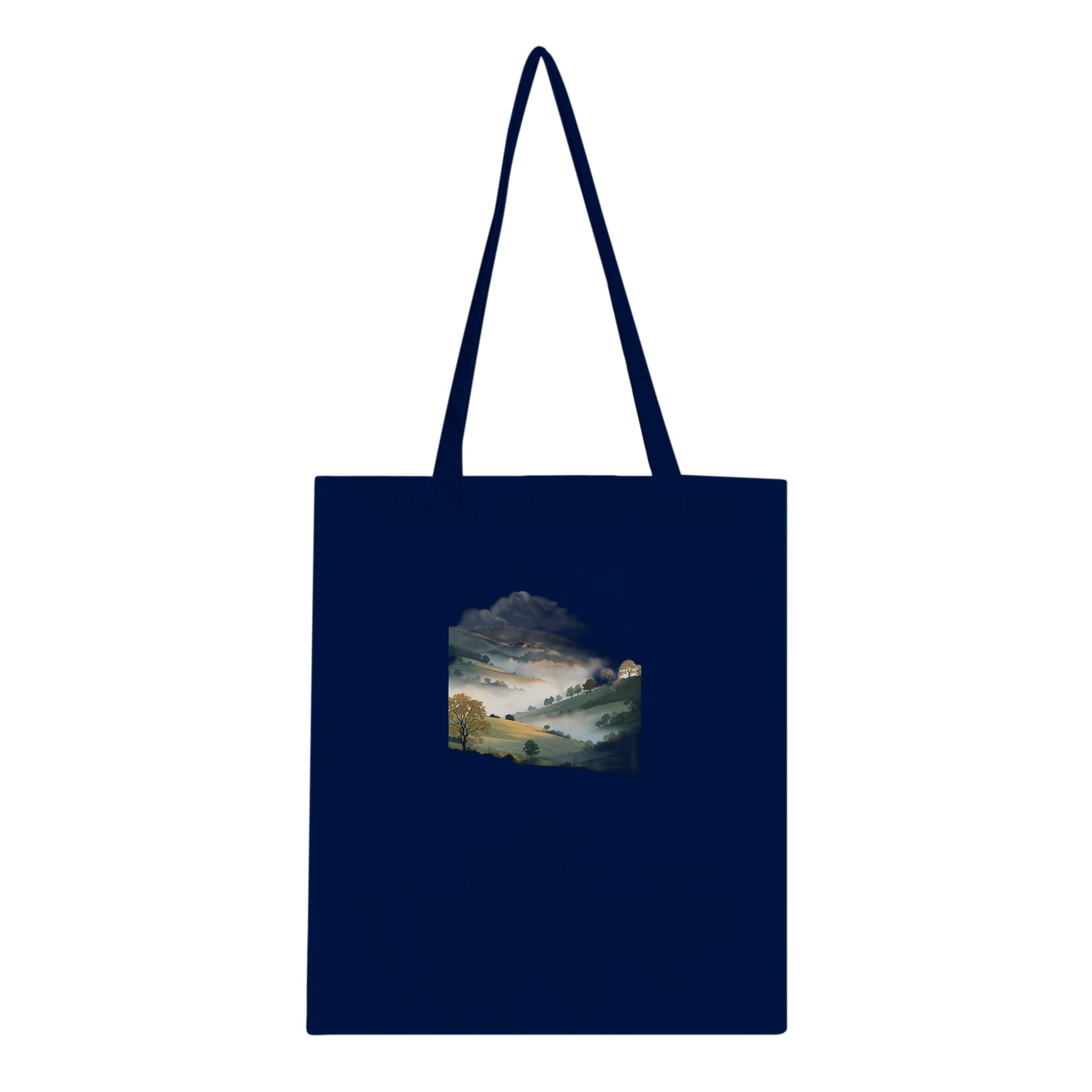 Morning Mist Valley Farm Cotton Shopper UK Tote Bag UK Gift Tote Bag — detail view | Wild Thread Co