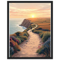 Coastal Path Dawn Solo Walker Framed Print Wall Art Ready to Hang UK — Framed Art Print | Wild Thread Co UK
