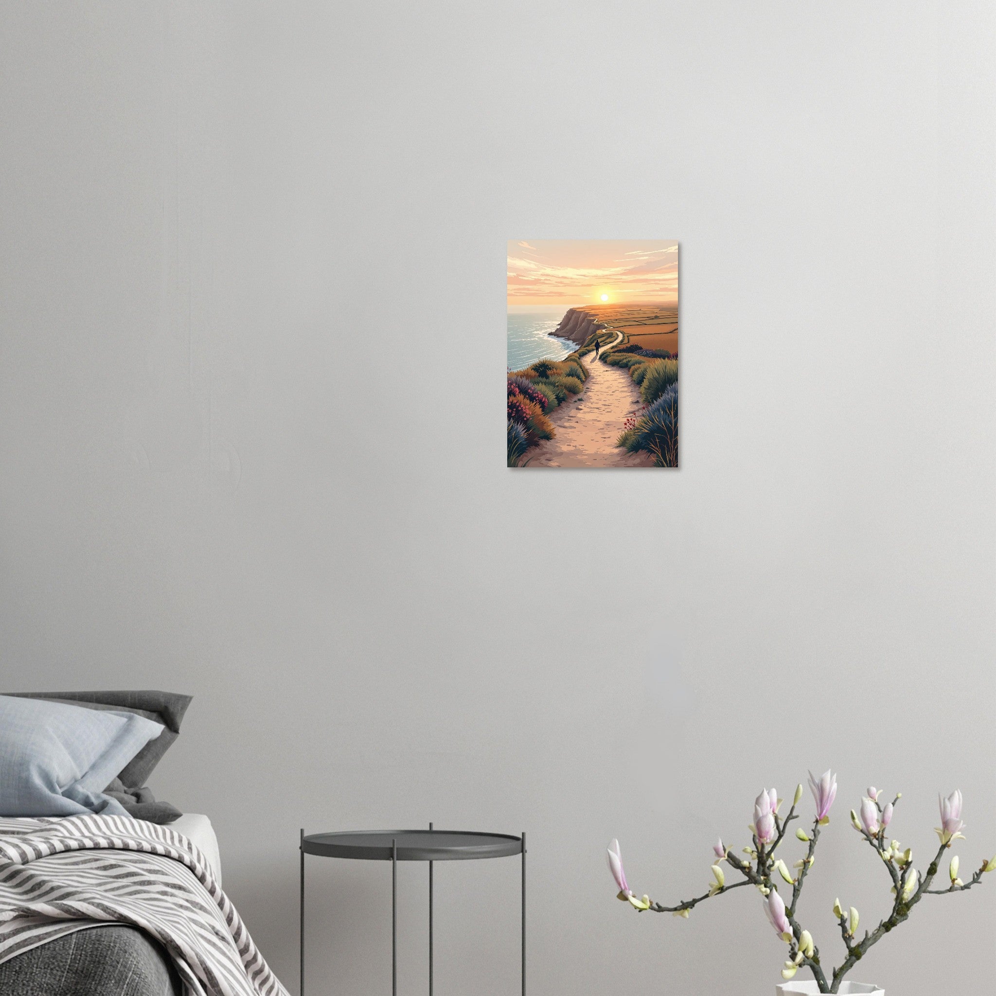 Coastal Path Dawn Walker Art Wall Art UK Art Art Print Art Print — detail view | Wild Thread Co