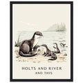 Otter Family Riverbank Pups Framed Print Wall Art Ready to Hang UK — Framed Art Print | Wild Thread Co UK