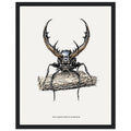 Stag Beetle Oak Log Framed Print Wall Art Ready to Hang UK — Framed Art Print | Wild Thread Co UK