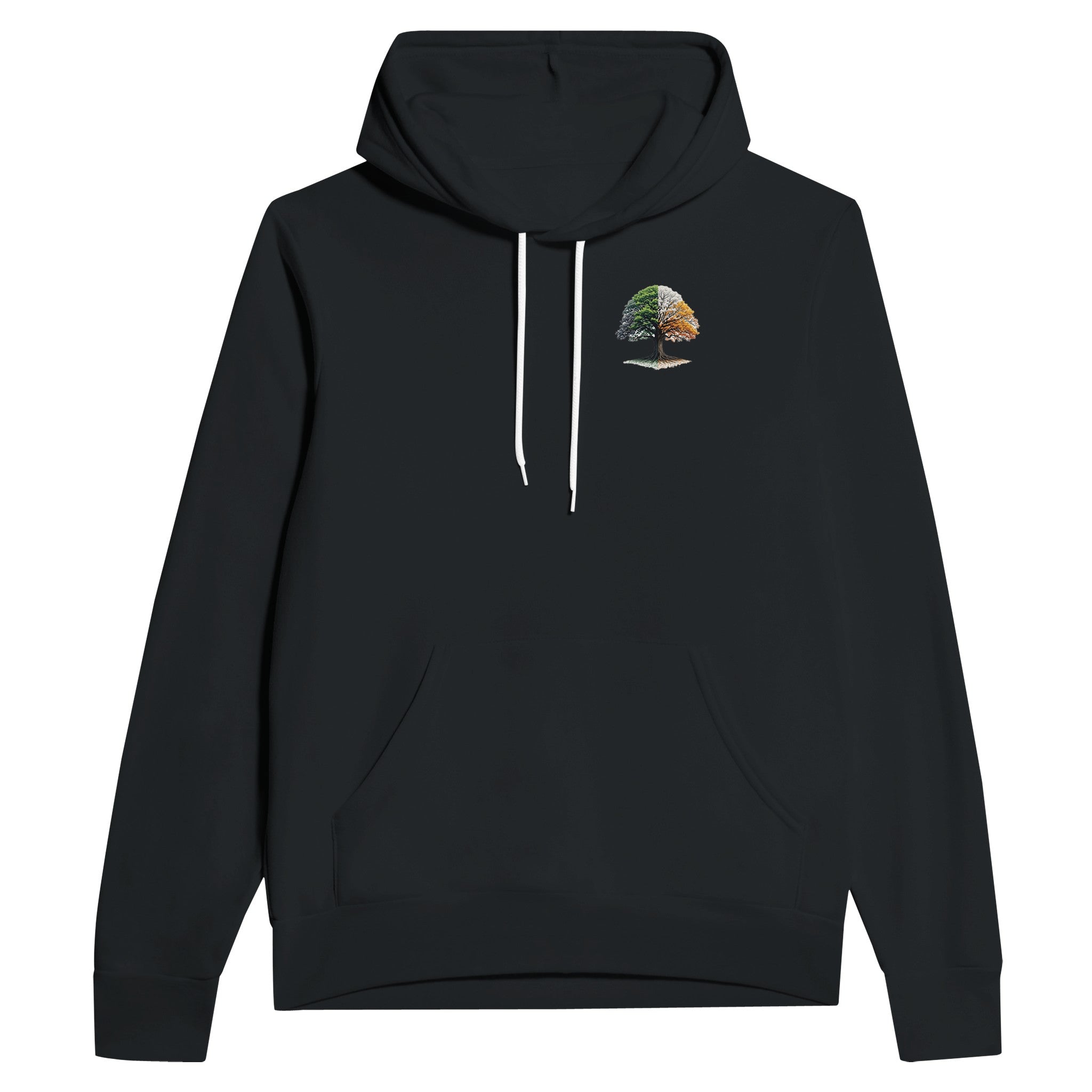 Oak Tree Four Seasons Hoodie Pullover Unisex Cotton UK Hoodie — detail view | Wild Thread Co