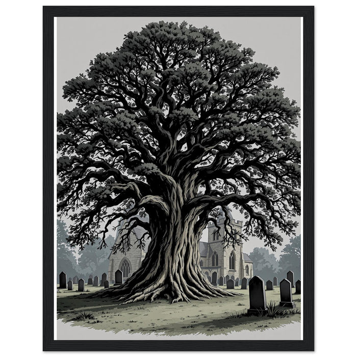 Ancient Yew Churchyard Framed Print Wall Art Ready to Hang UK