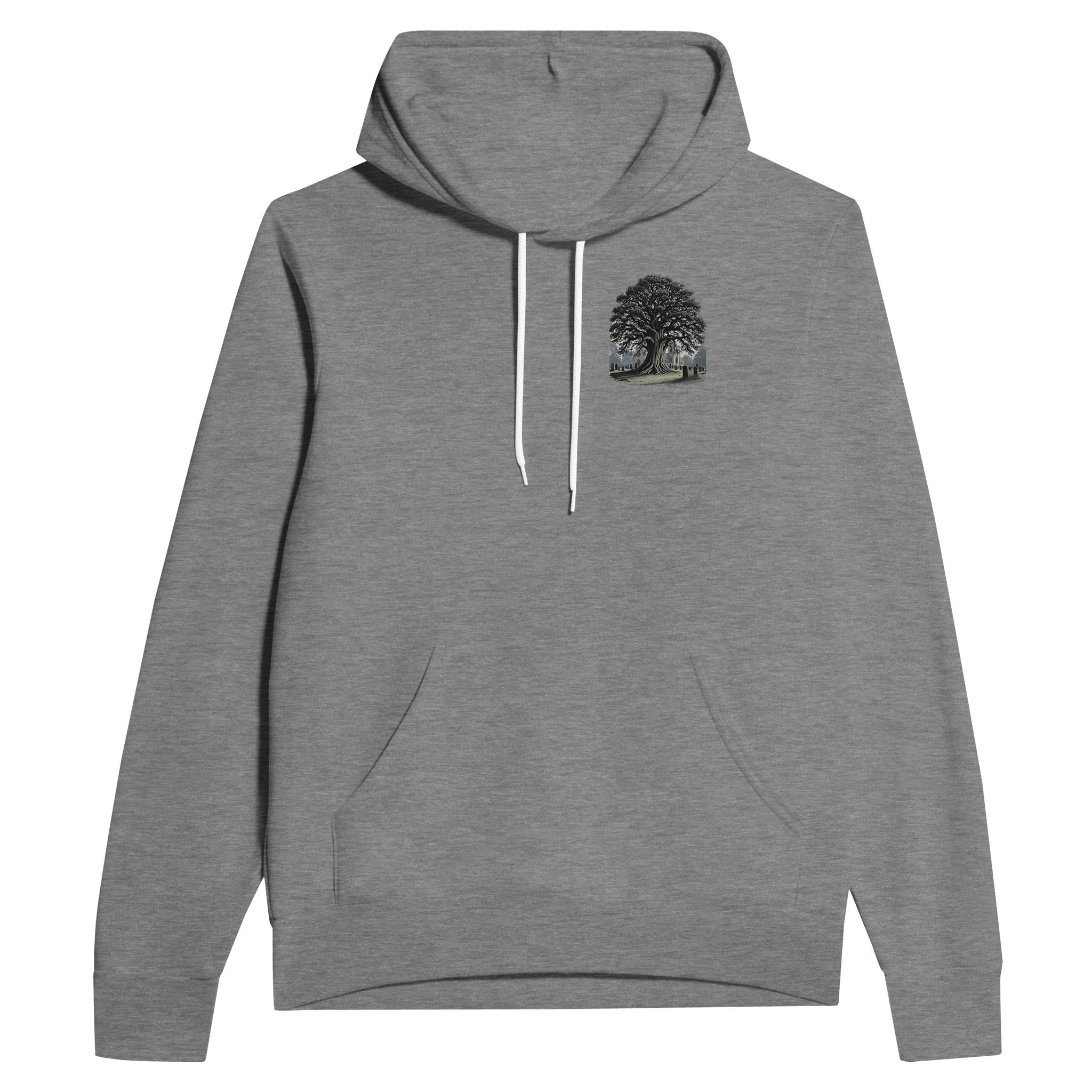 Ancient Yew Churchyard Hoodie Pullover Unisex Cotton UK Hoodie — detail view | Wild Thread Co