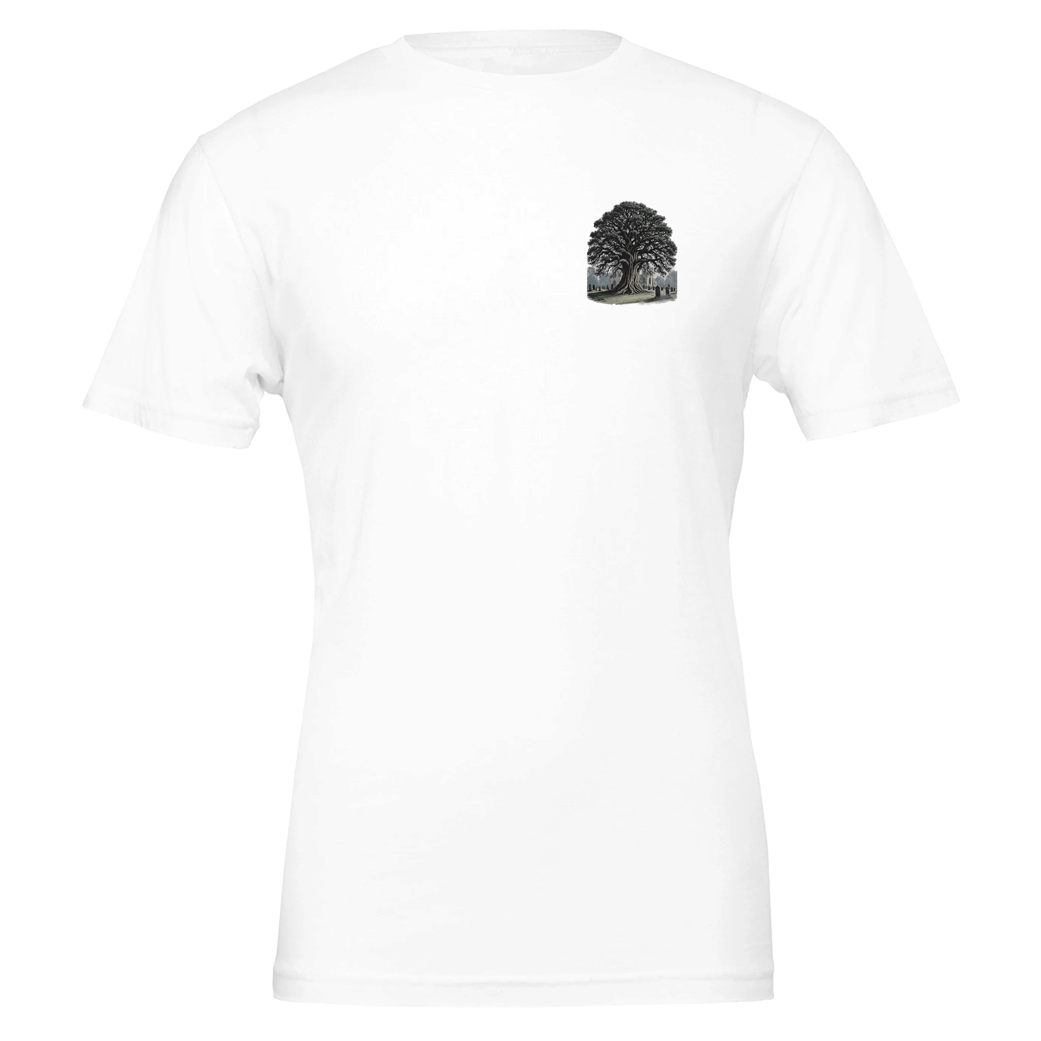 Ancient Yew Churchyard T-Shirt Unisex Cotton Tee UK T-Shirt — detail view | Wild Thread Co