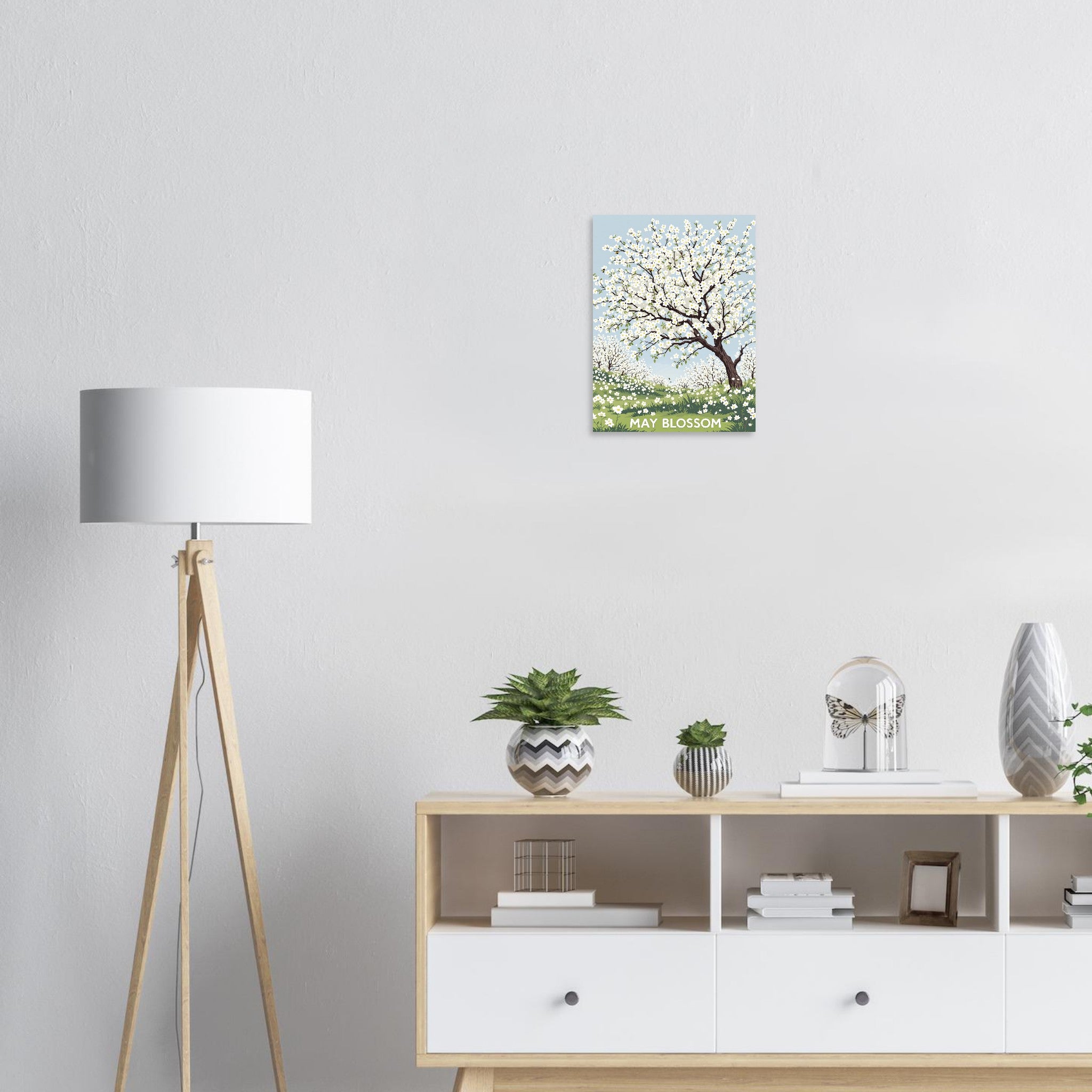 May Blossom Hawthorn Art Wall Art UK Art Art Print Poster Wall Art UK UK Gift — Art Print | Wild Thread Co UK