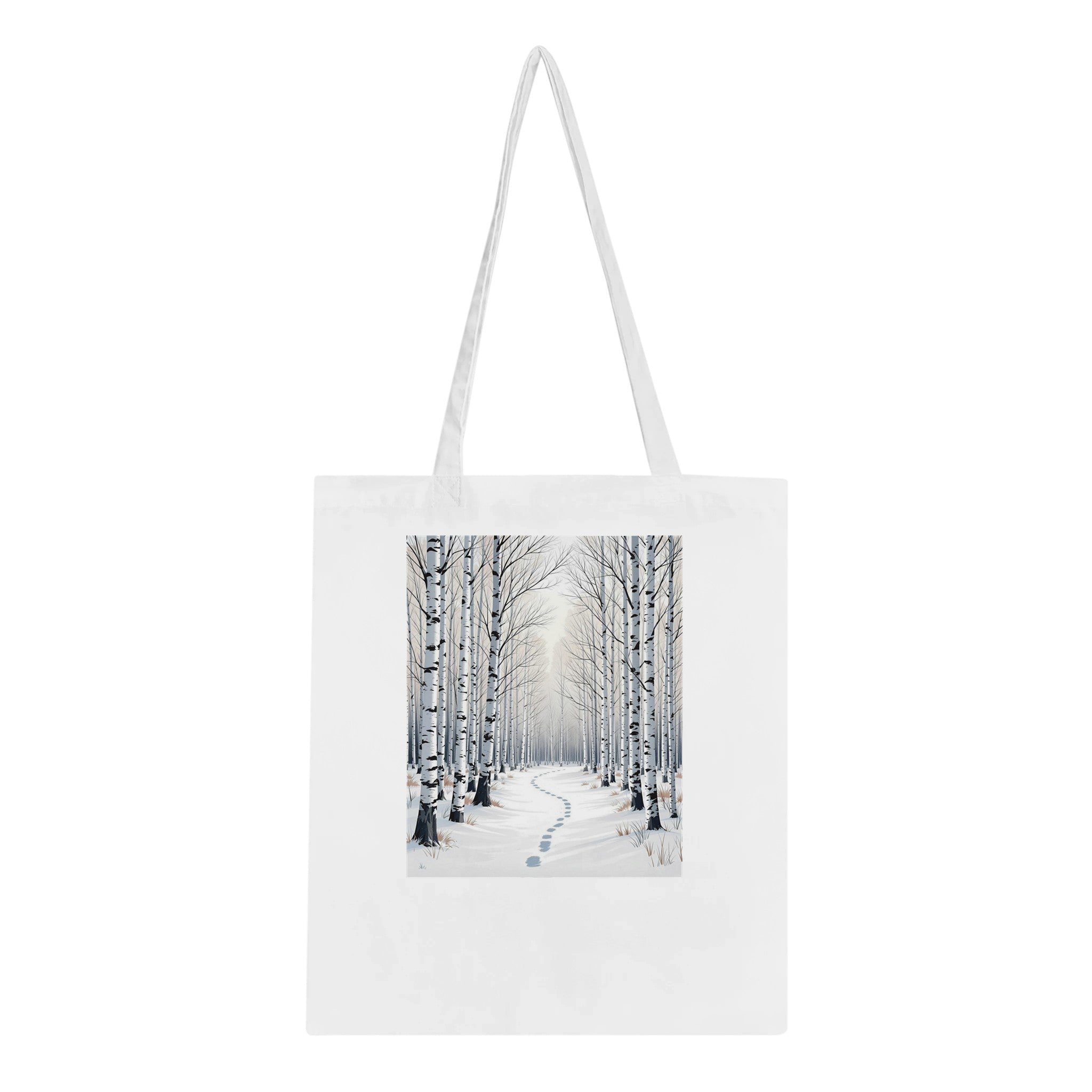Silver Birch Winter Light Woodland Cotton Shopper UK Tote Bag — detail view | Wild Thread Co