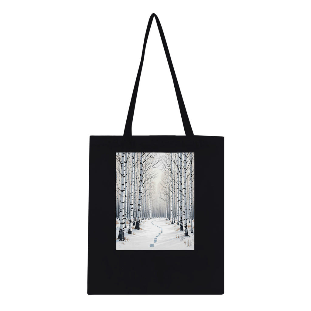 Silver Birch Winter Light Woodland Cotton Shopper UK Tote Bag — detail view | Wild Thread Co