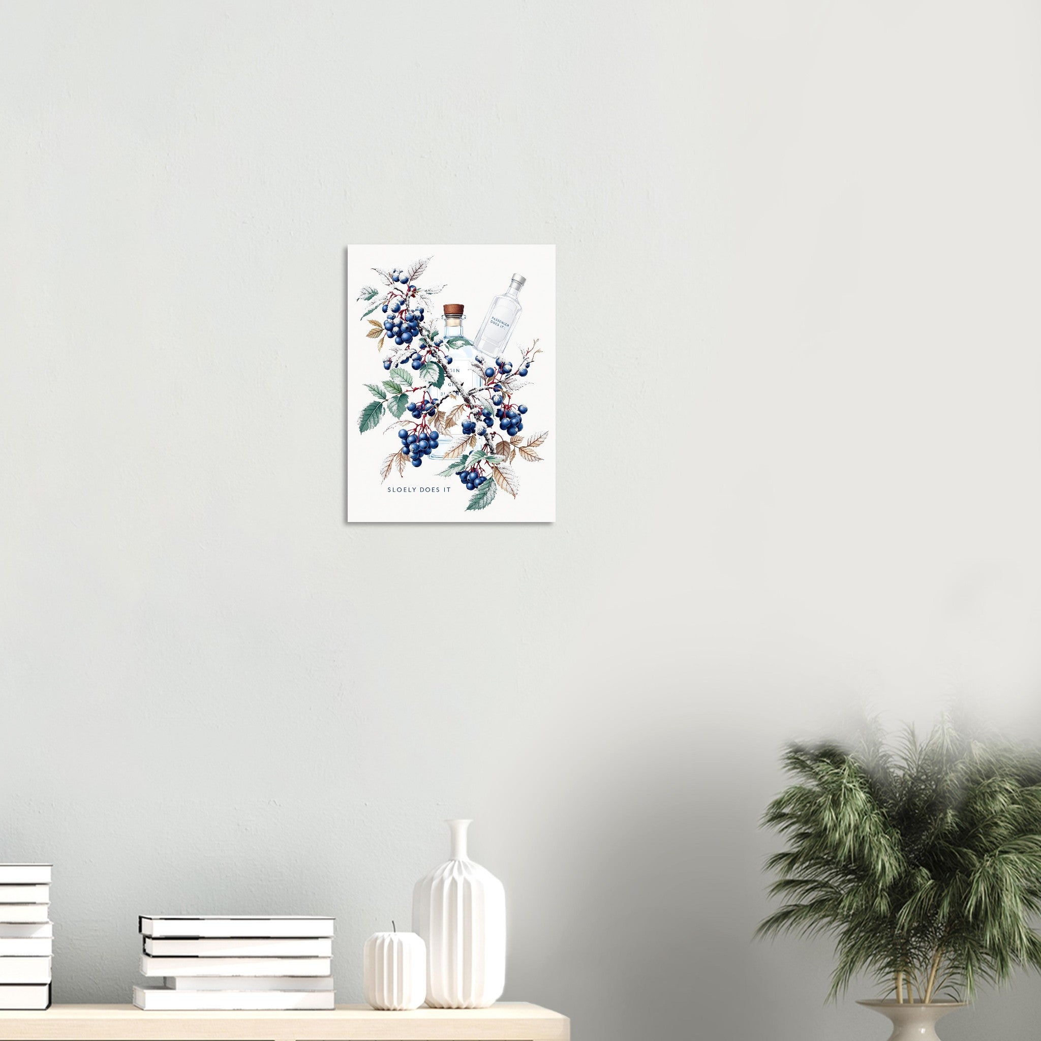 Sloe Gin A1 Blackthorn Berry Frost Art UK Art Wall UK Gift Art Art Print Poster Art Print — detail view | Wild Thread Co