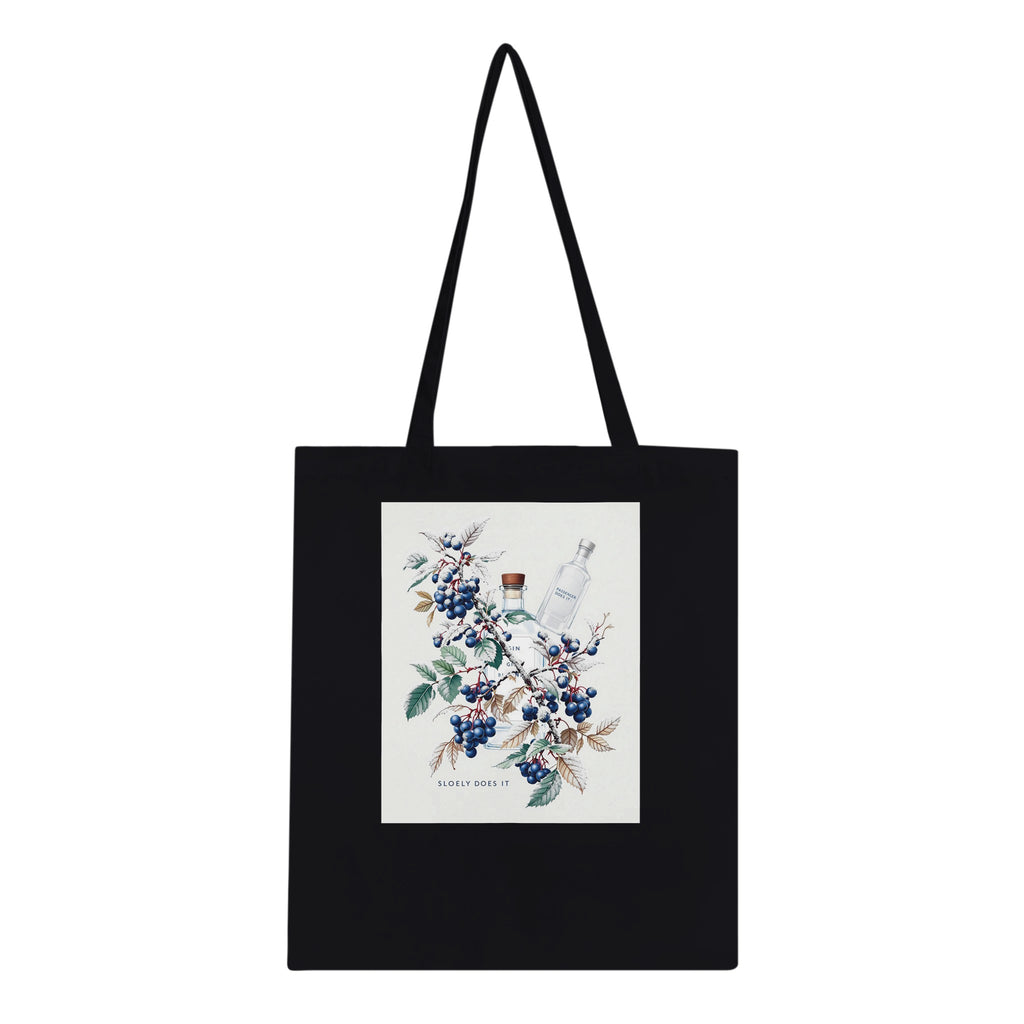 Sloe Berry Blackthorn Frost Gin Cotton Shopper UK Tote Bag — detail view | Wild Thread Co
