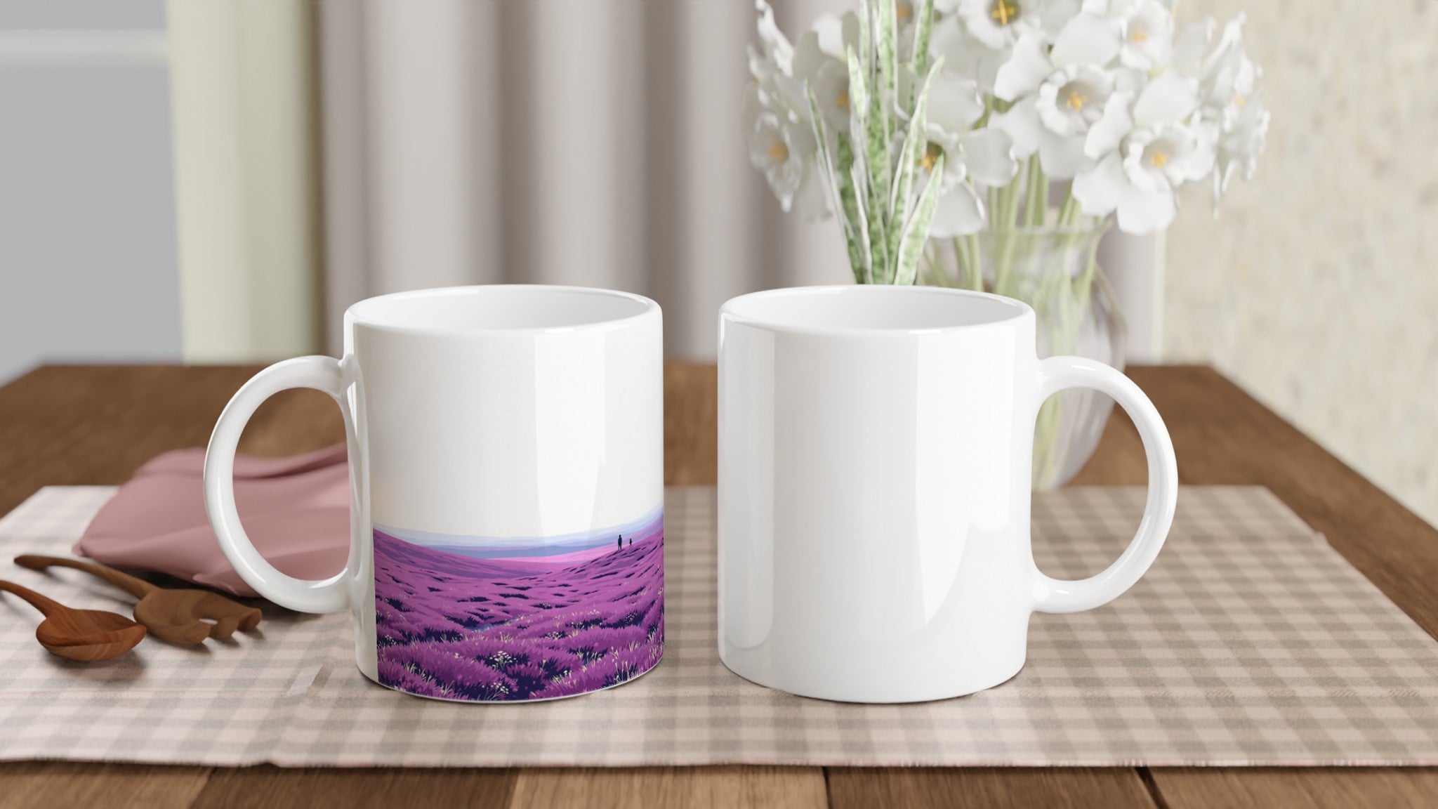 Heather Moor Purple August Coffee Tea Ceramic 11oz Mug — detail view | Wild Thread Co