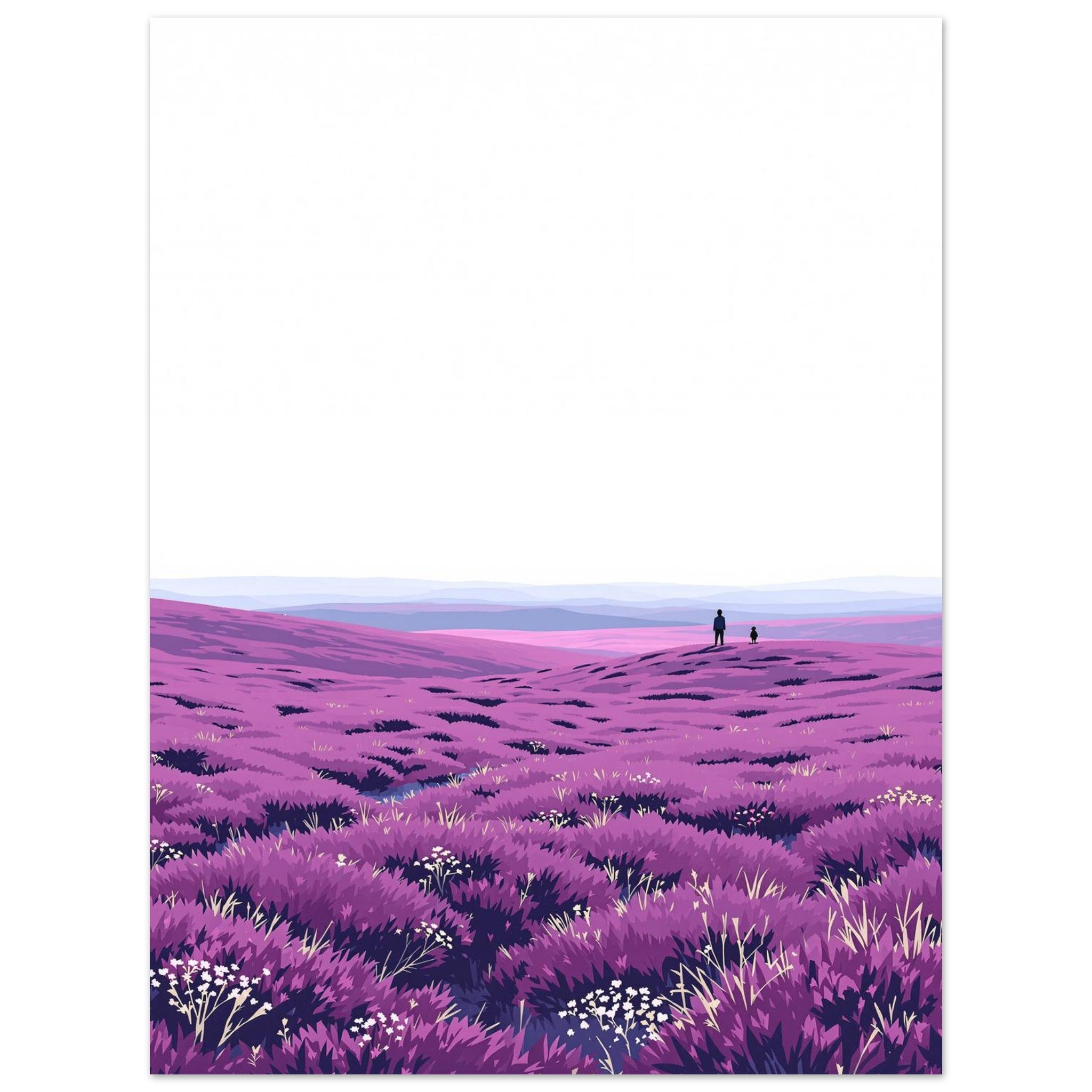 Purple Heather Moor August A1 Art Wall Art UK Art Art Print Art Print — detail view | Wild Thread Co