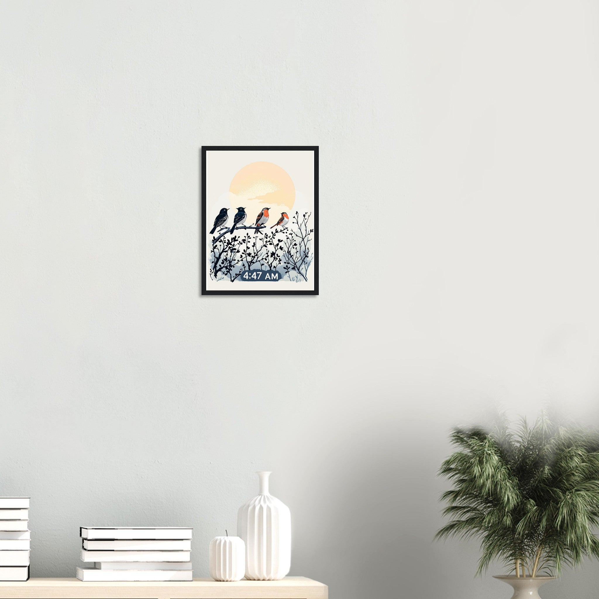 Dawn Chorus Pre-dawn Birds Framed Art Print — detail view | Wild Thread Co
