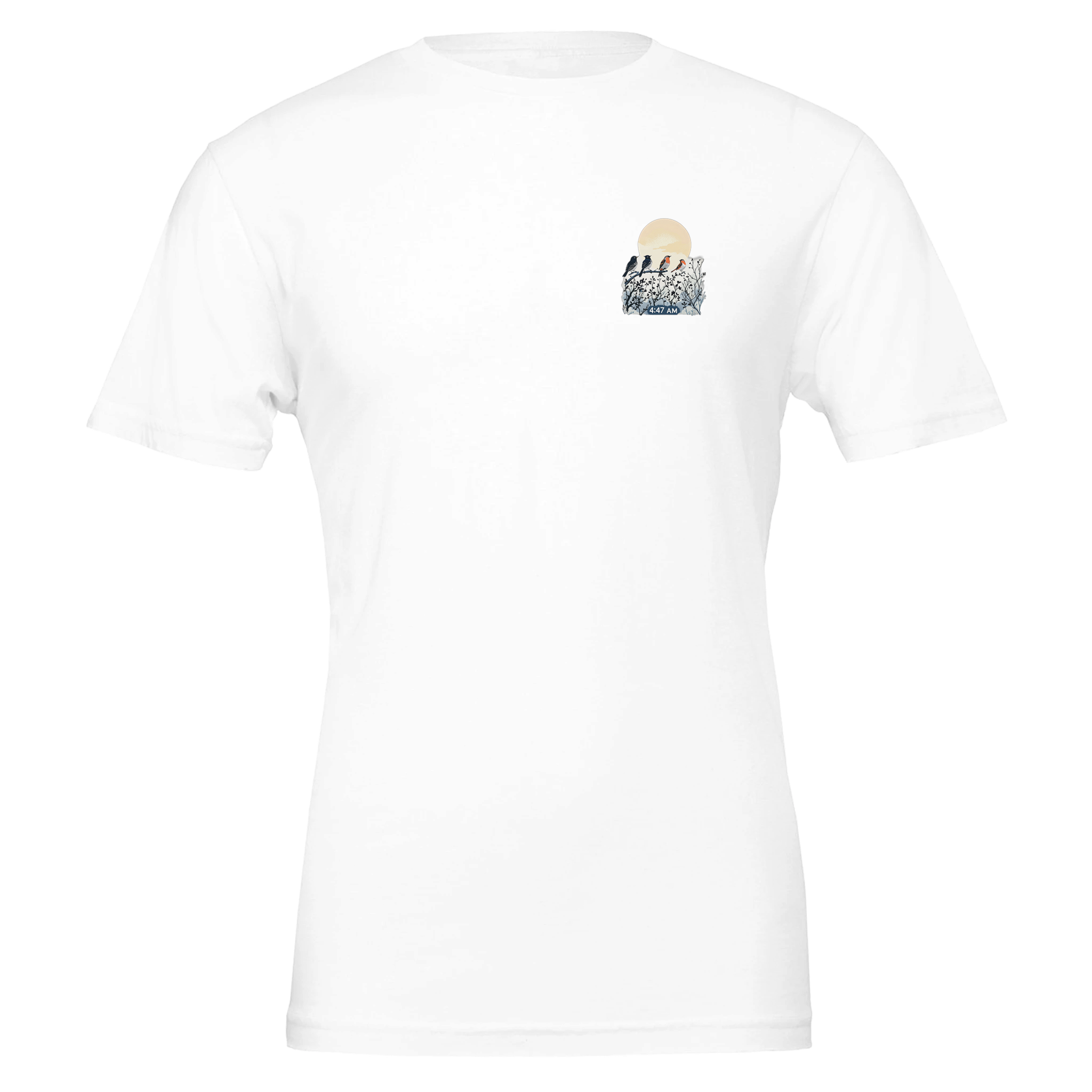 Dawn Chorus Pre-dawn Birds T-Shirt Unisex Cotton Tee UK T-Shirt — detail view | Wild Thread Co