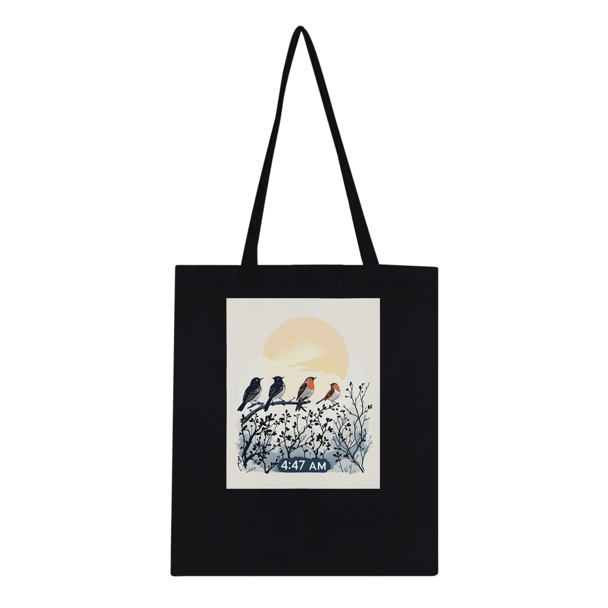 Dawn Chorus Pre-dawn Birds Cotton Shopper UK Tote Bag UK Gift Tote Bag — detail view | Wild Thread Co