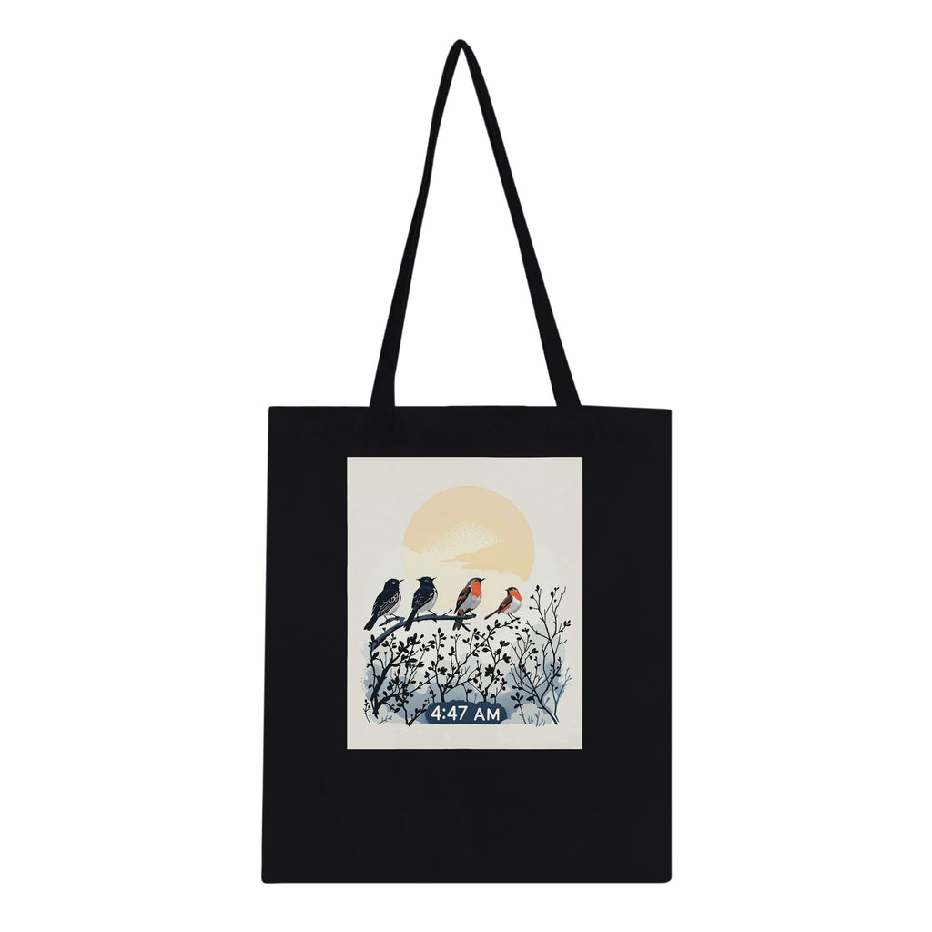Dawn Chorus Pre-dawn Birds Cotton Shopper UK Tote Bag UK Gift Tote Bag — detail view | Wild Thread Co
