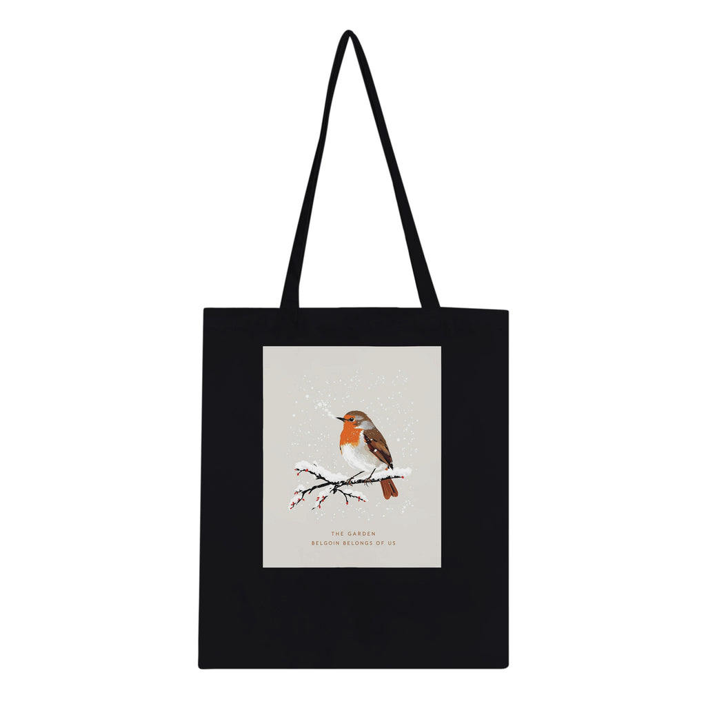 Winter Robin Snow Garden Cotton Shopper UK Tote Bag UK Gift Tote Bag — detail view | Wild Thread Co