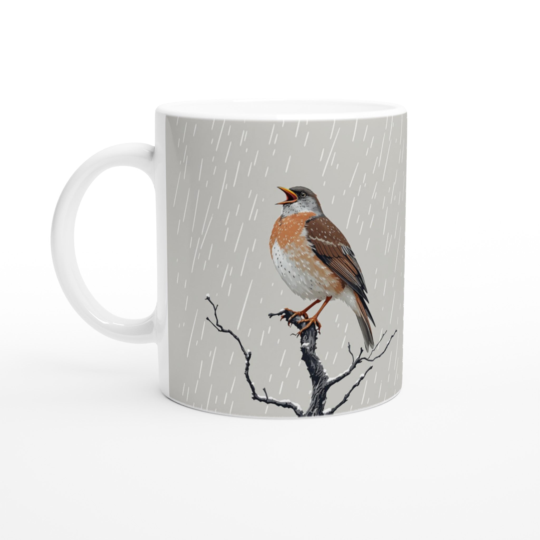 Mistle Thrush Singing Storm Coffee Tea Ceramic 11oz — Mug | Wild Thread Co UK