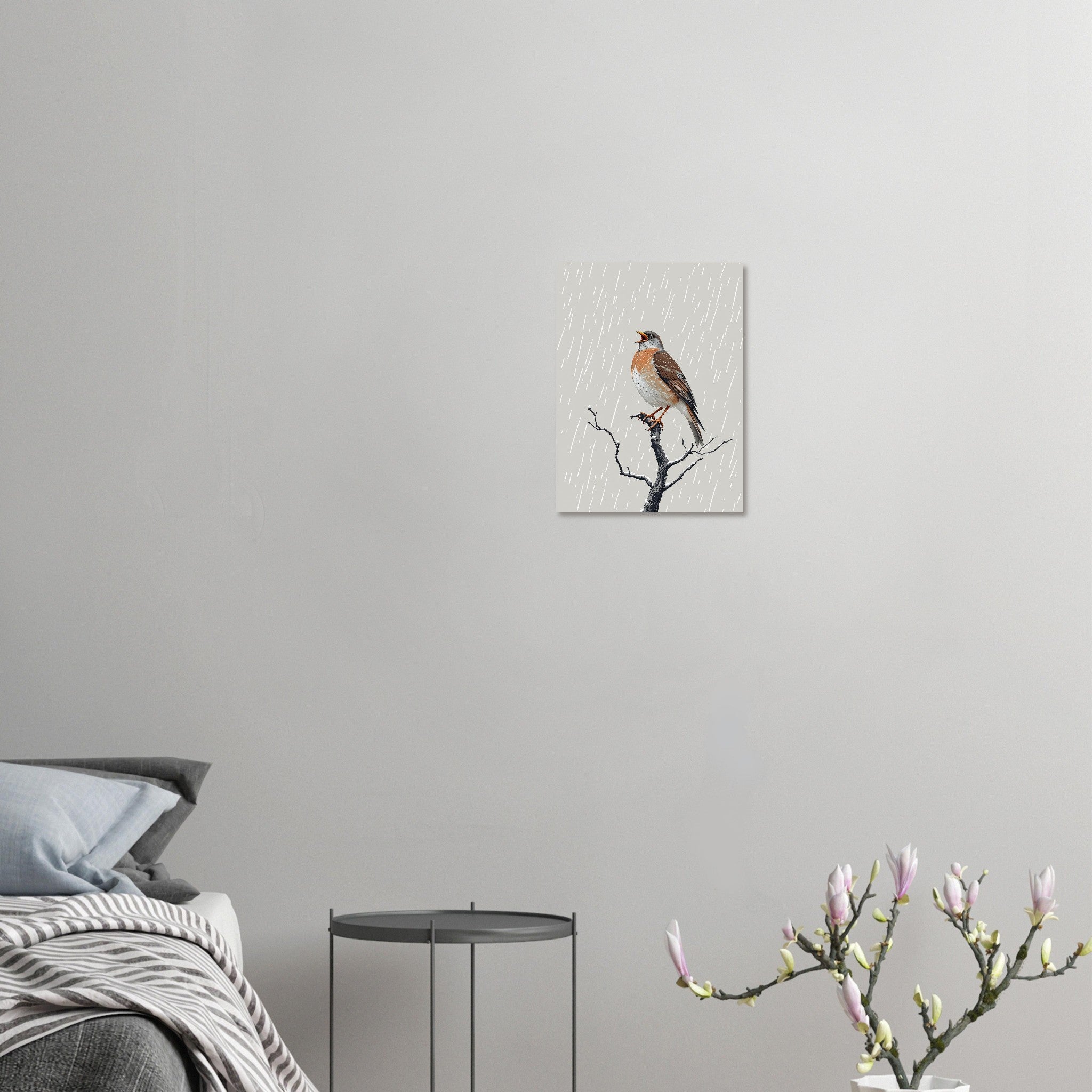 Mistle Thrush Storm Bird Art Wall Art UK Art UK Gift Art Print Poster Wall Art U Art Print — detail view | Wild Thread Co