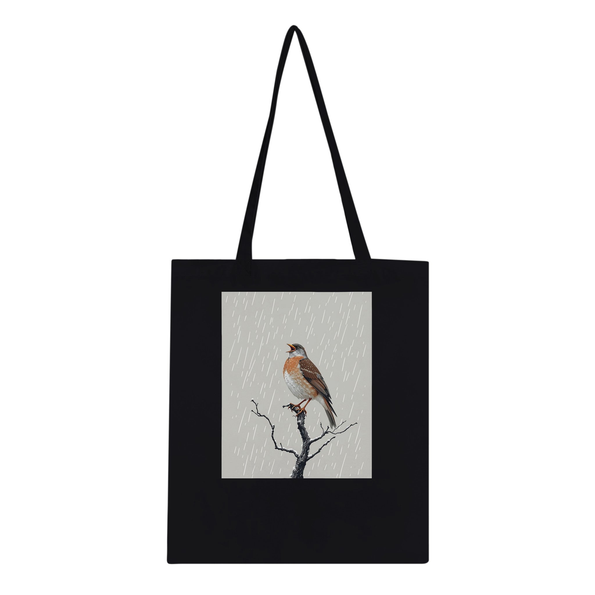 Mistle Thrush Singing Storm Cotton Shopper UK Tote Bag UK Gift Tote Bag — detail view | Wild Thread Co
