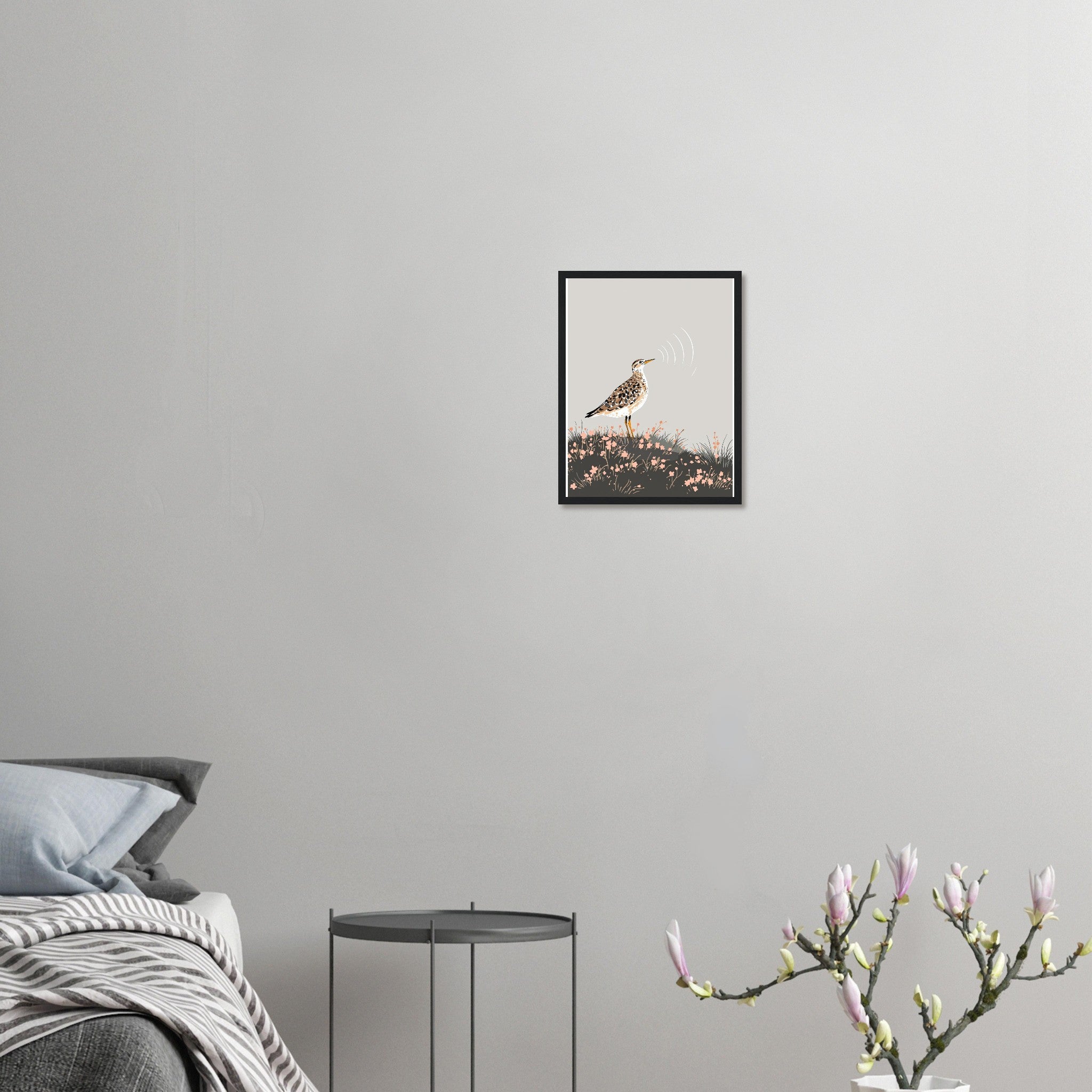 Curlew Calling Moorland Framed Print Wall Art Ready to Hang UK Framed Art Print — detail view | Wild Thread Co