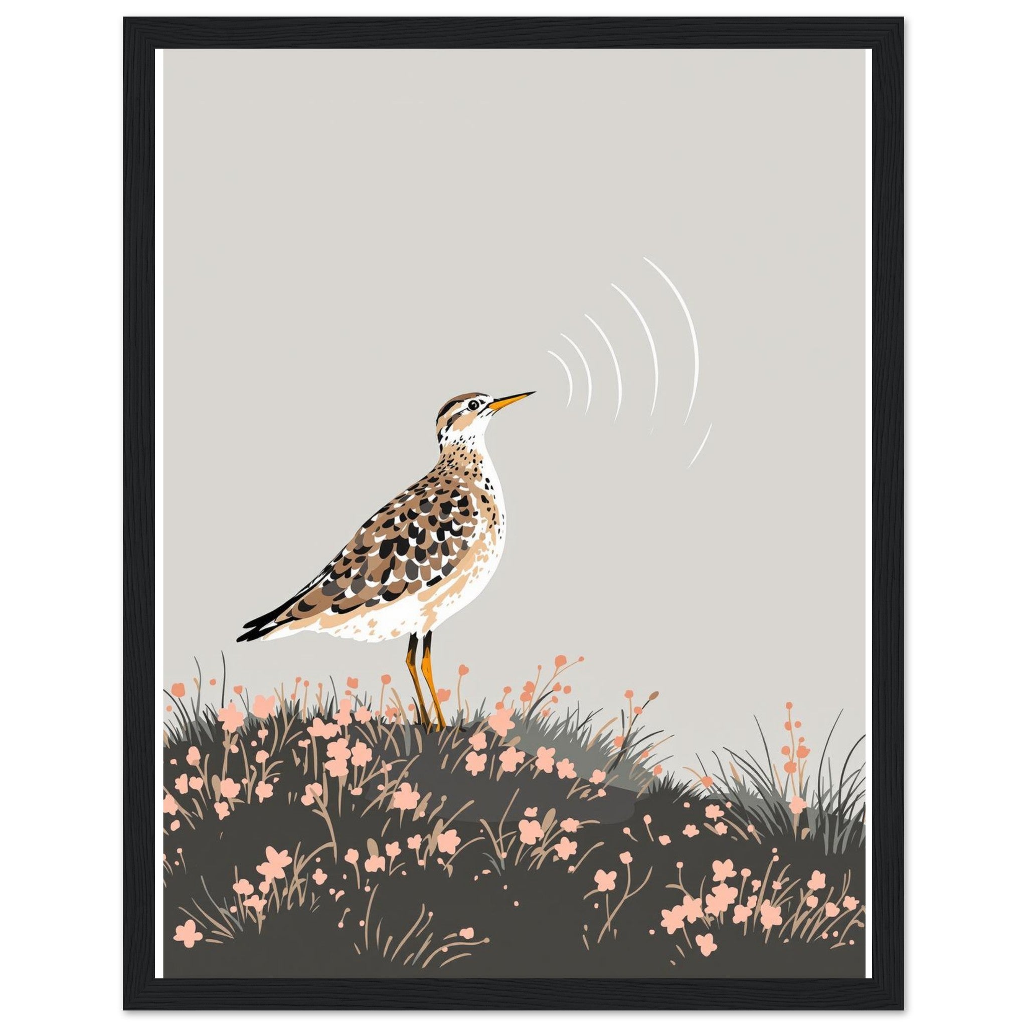 Curlew Calling Moorland Framed Print Wall Art Ready to Hang UK — Framed Art Print | Wild Thread Co UK