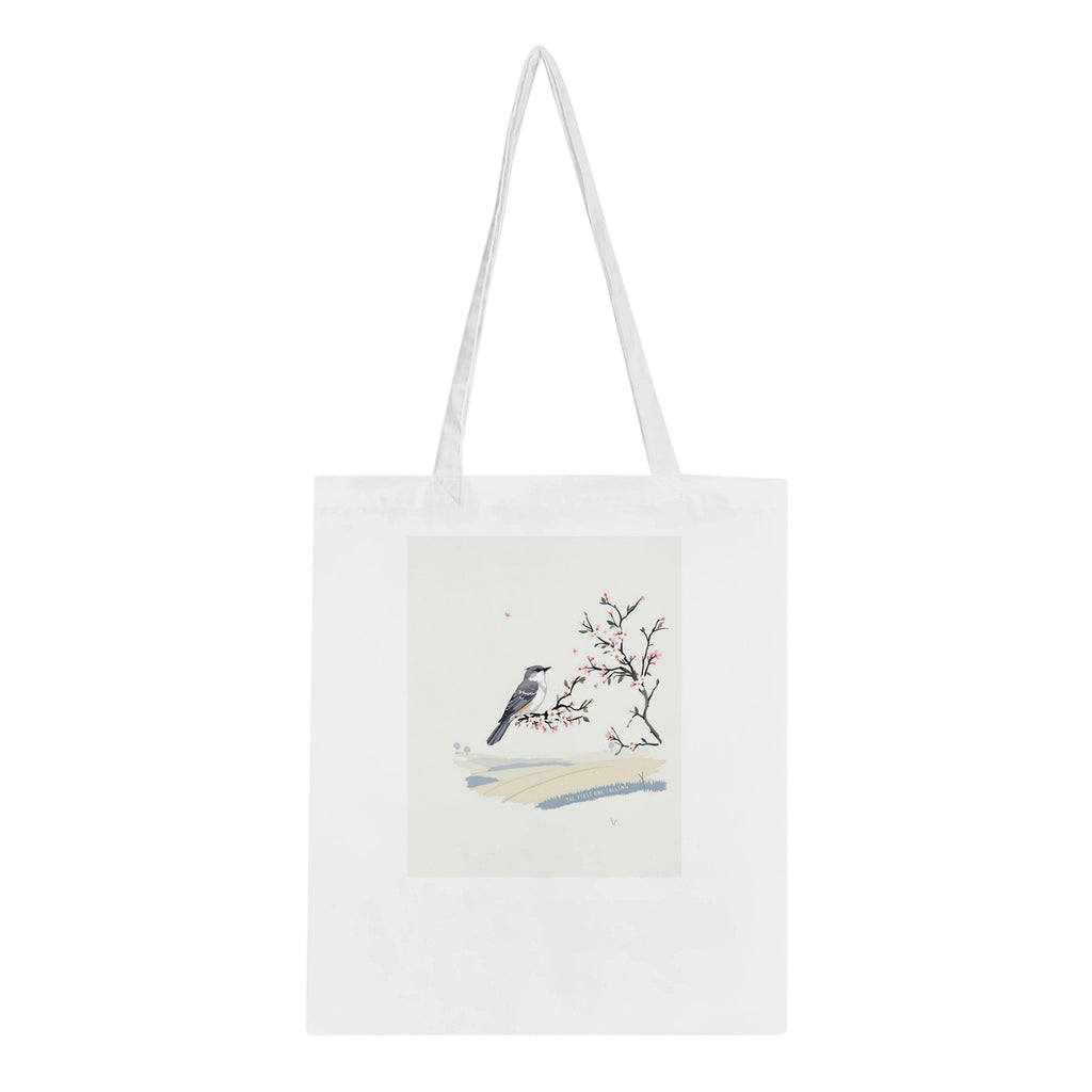 Cuckoo Spring Hawthorn Blossom Cotton Shopper UK Tote Bag — detail view | Wild Thread Co