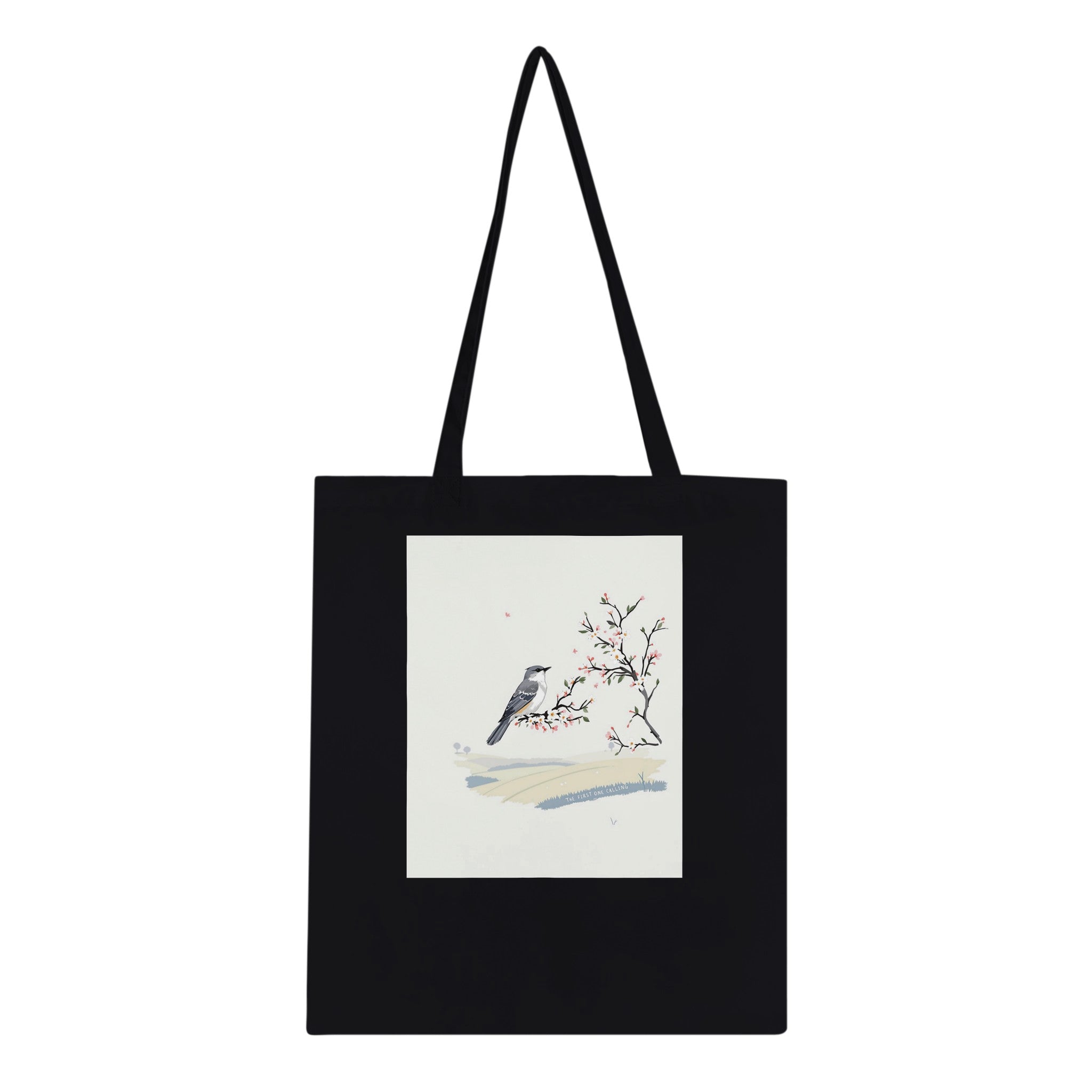 Cuckoo Spring Hawthorn Blossom Cotton Shopper UK Tote Bag — detail view | Wild Thread Co