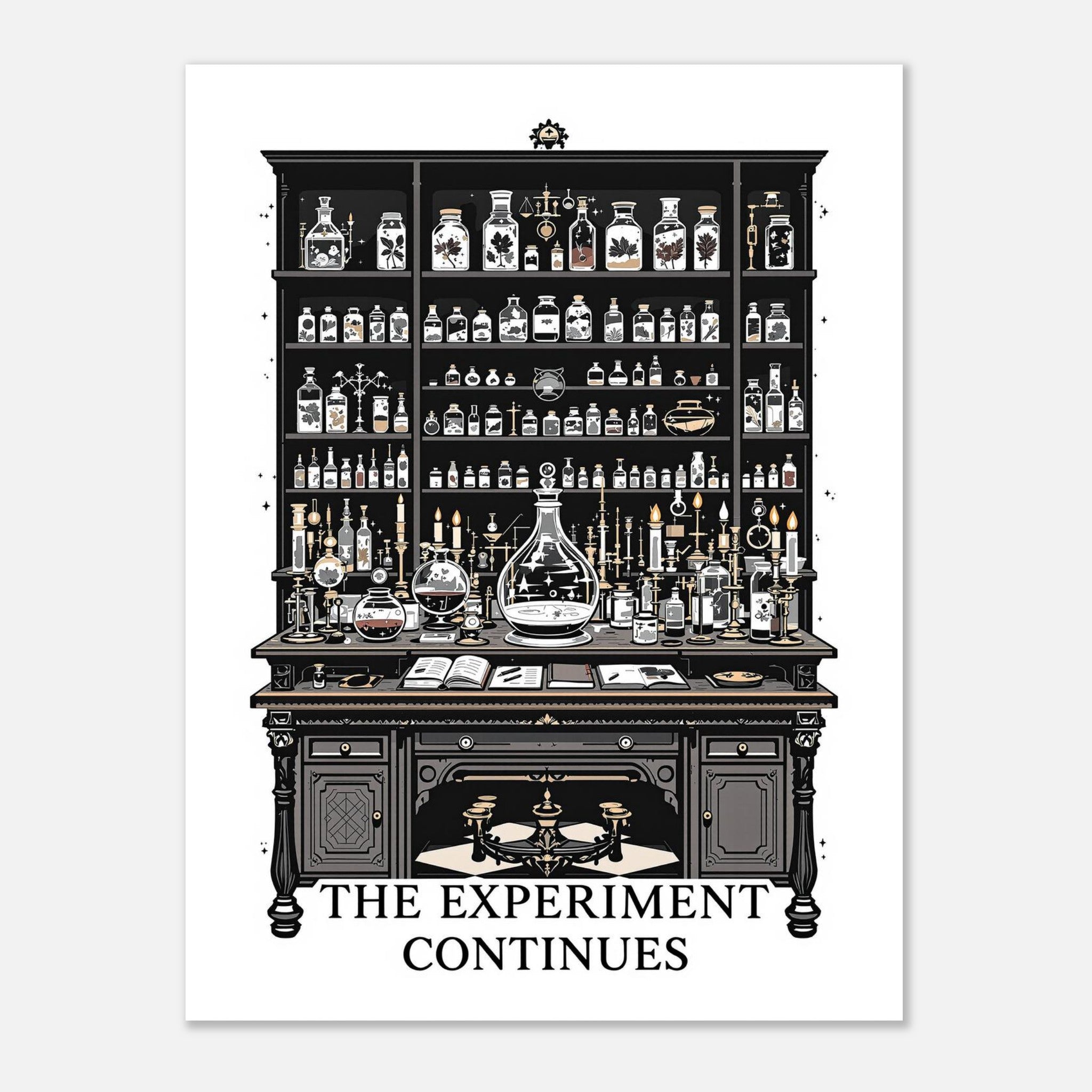 The Experiment Continues Victorian Laboratory Dark Academia Science Art Print Po Art Print — detail view | Wild Thread Co