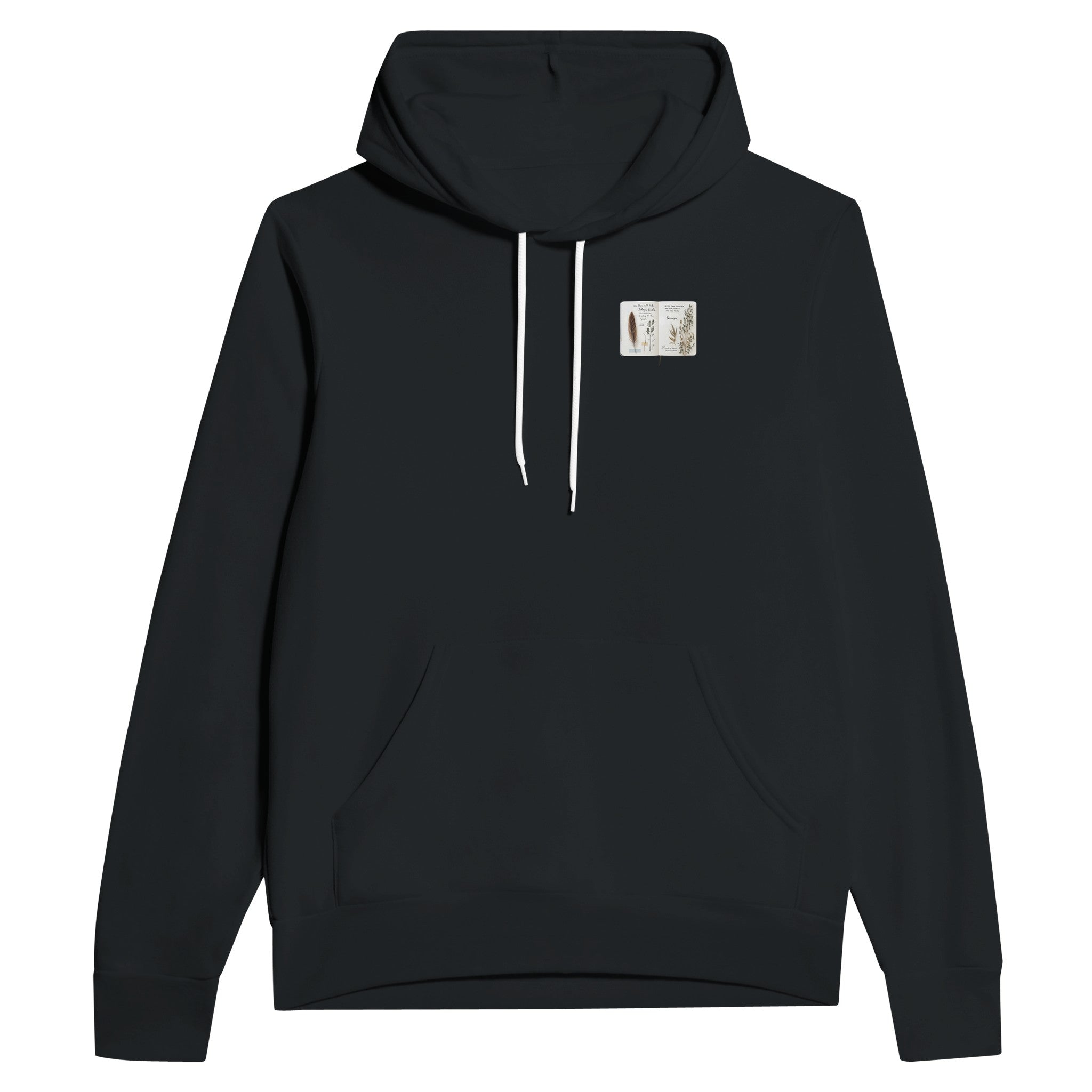 Naturalist Field Journal Sketches Hoodie Pullover Unisex Cotton UK Hoodie — detail view | Wild Thread Co