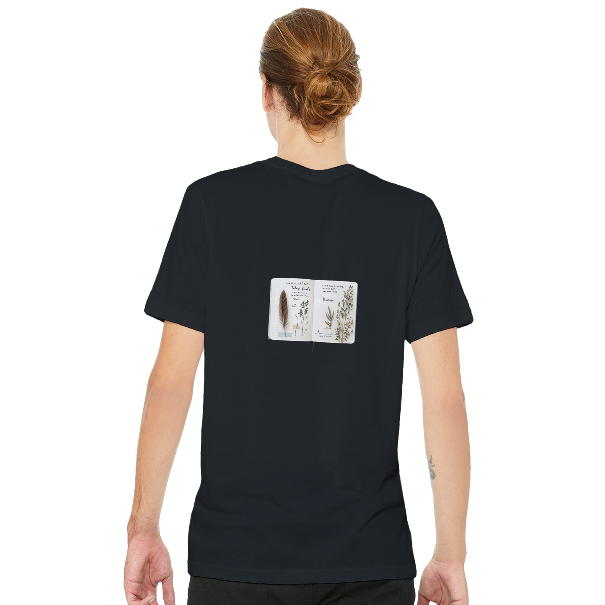 Naturalist Field Journal Sketches T-Shirt — detail view | Wild Thread Co