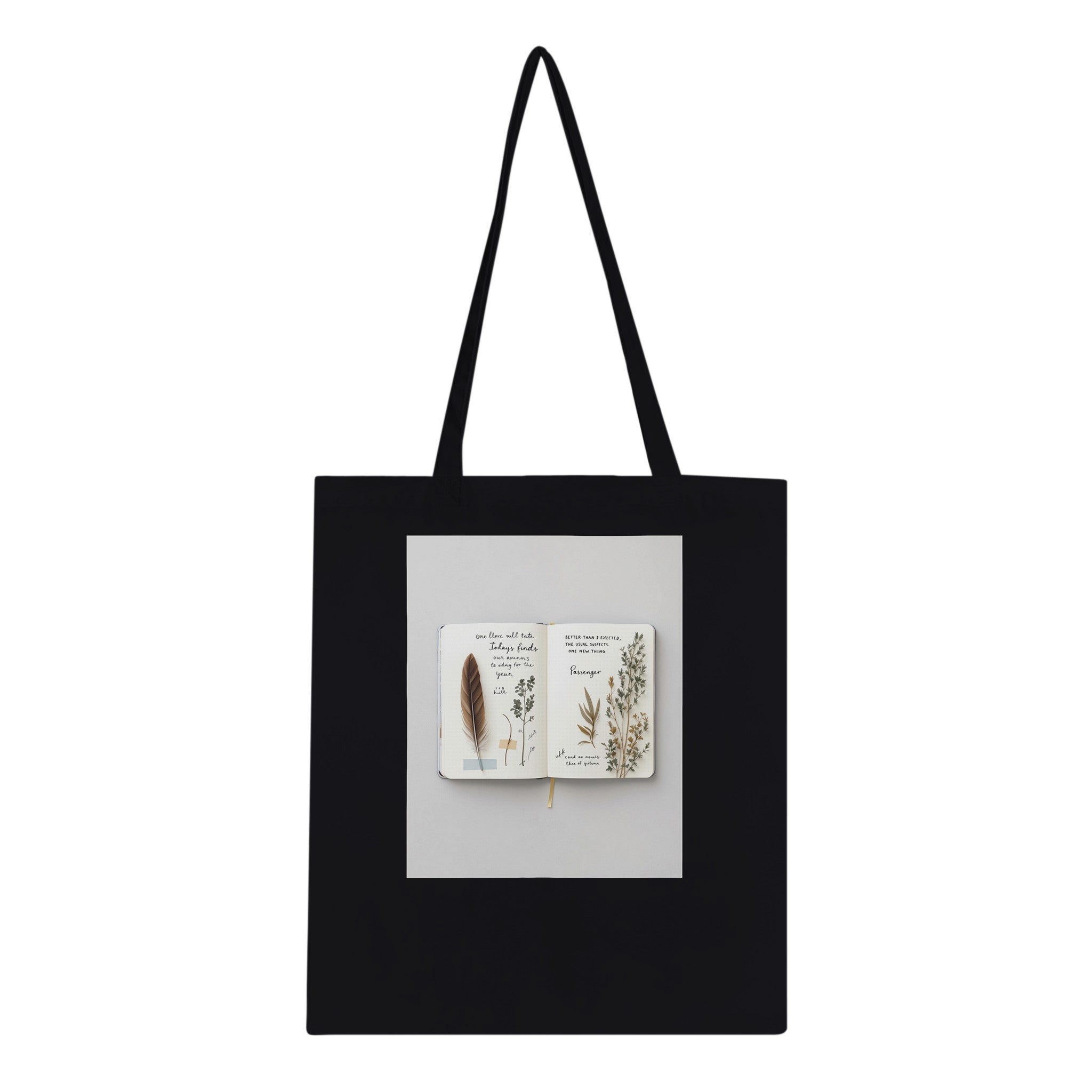 Naturalist Field Journal Sketches Cotton Shopper UK Tote Bag — detail view | Wild Thread Co