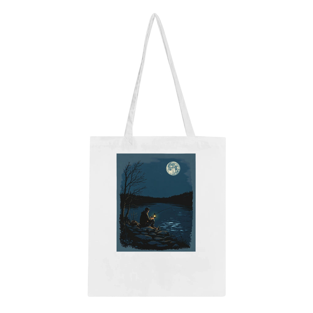 Night Fishing Lantern River Patience Tote Bag Cotton Shopper UK — Tote Bag | Wild Thread Co UK