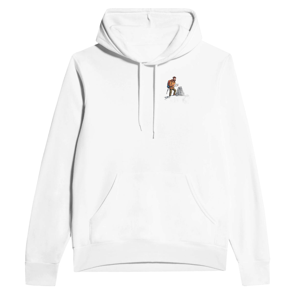 First Munro Summit Tick Hoodie Pullover Unisex Cotton UK Hoodie — detail view | Wild Thread Co