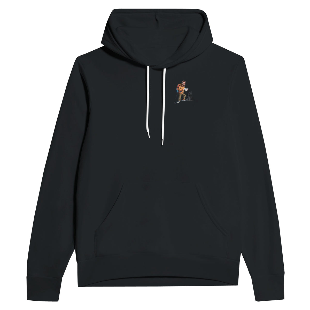 First Munro Summit Tick Hoodie Pullover Unisex Cotton UK Hoodie — detail view | Wild Thread Co