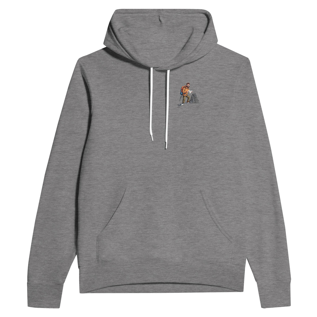 First Munro Summit Tick Hoodie Pullover Unisex Cotton UK Hoodie — detail view | Wild Thread Co